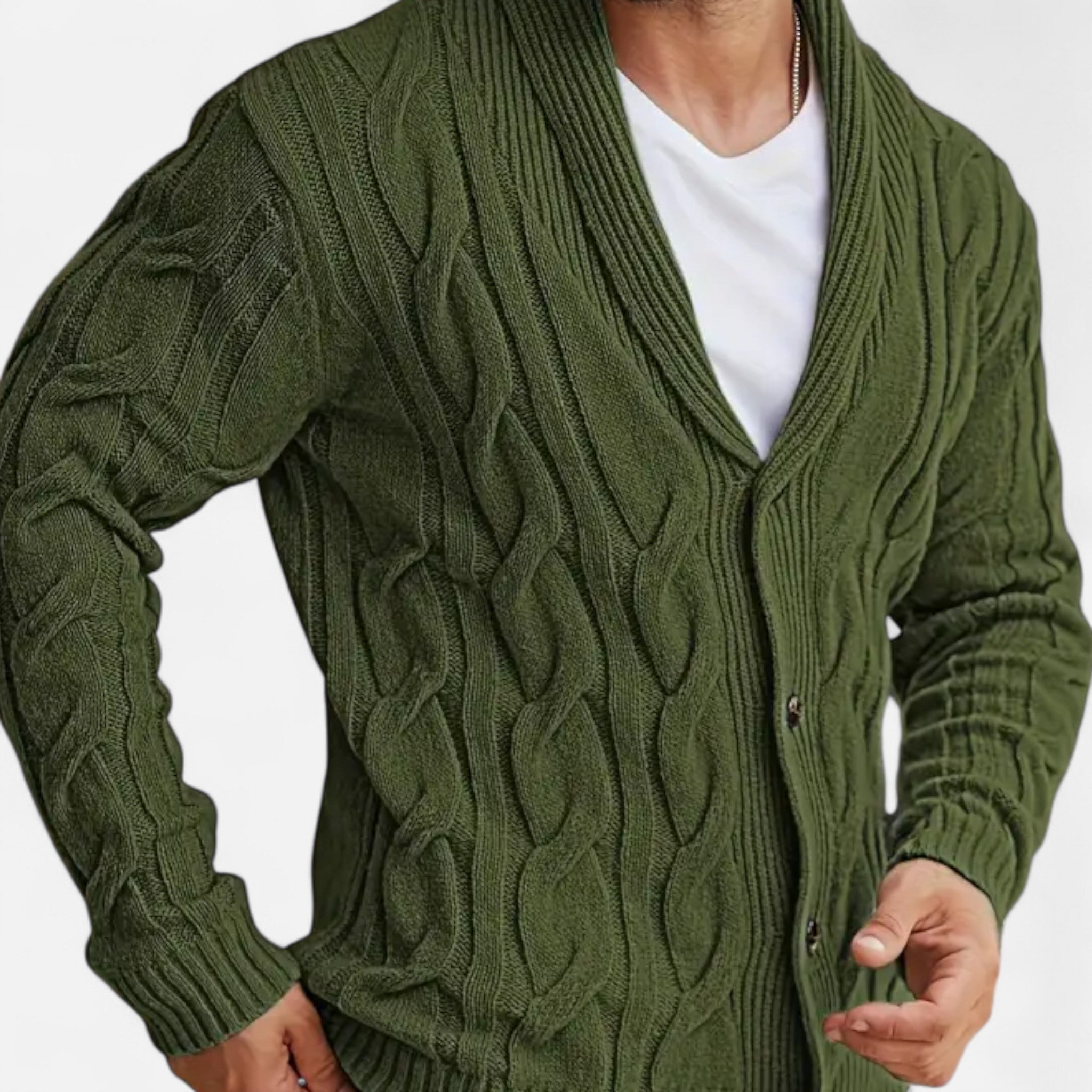 Etclair Mode | Men’s Graphic Lapel Cardigan Sweater