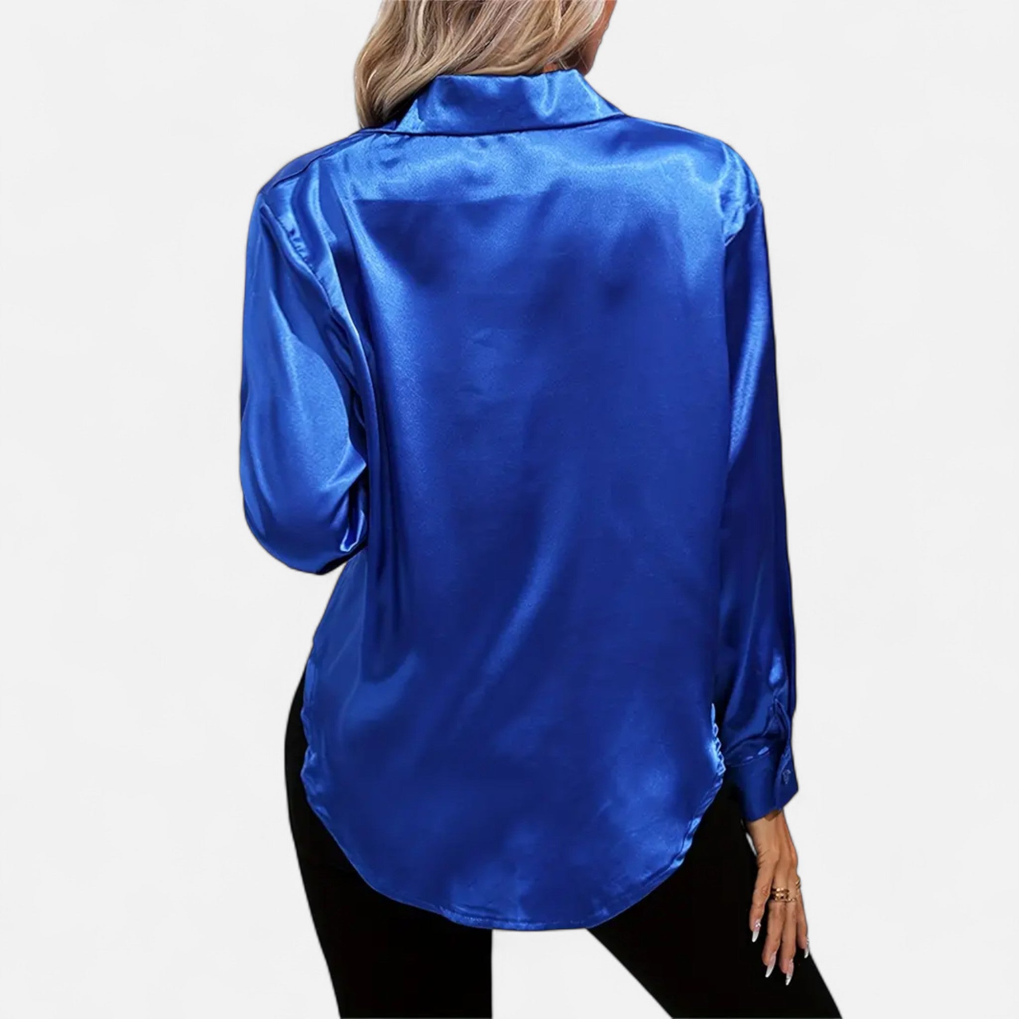 Etclair Mode | Women’s Elegant Lapel Satin Shirt