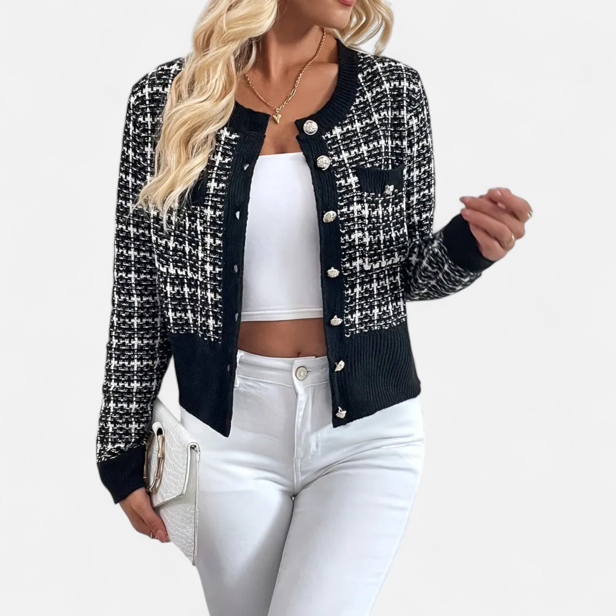 Etclair Mode | Women’s Heritage Plaid Button Cardigan