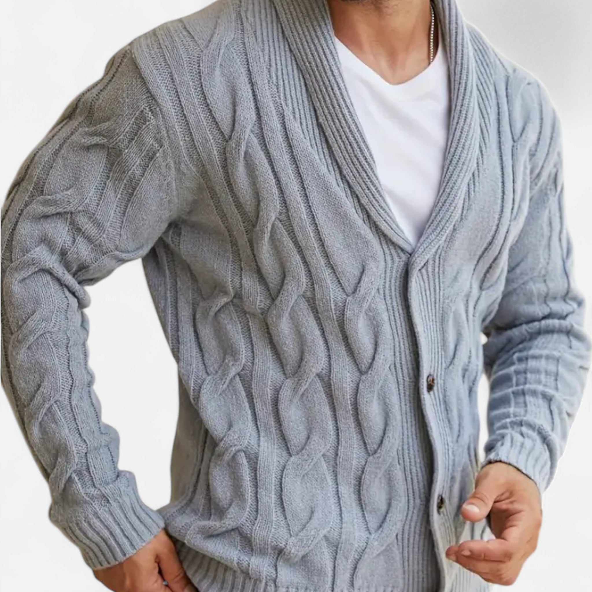 Etclair Mode | Men’s Graphic Lapel Cardigan Sweater