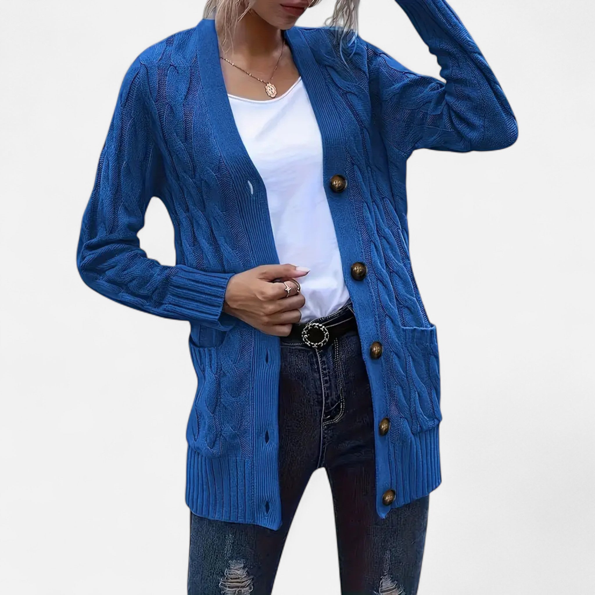 Etclair Mode | Women’s Vintage Cable Knit Cardigan
