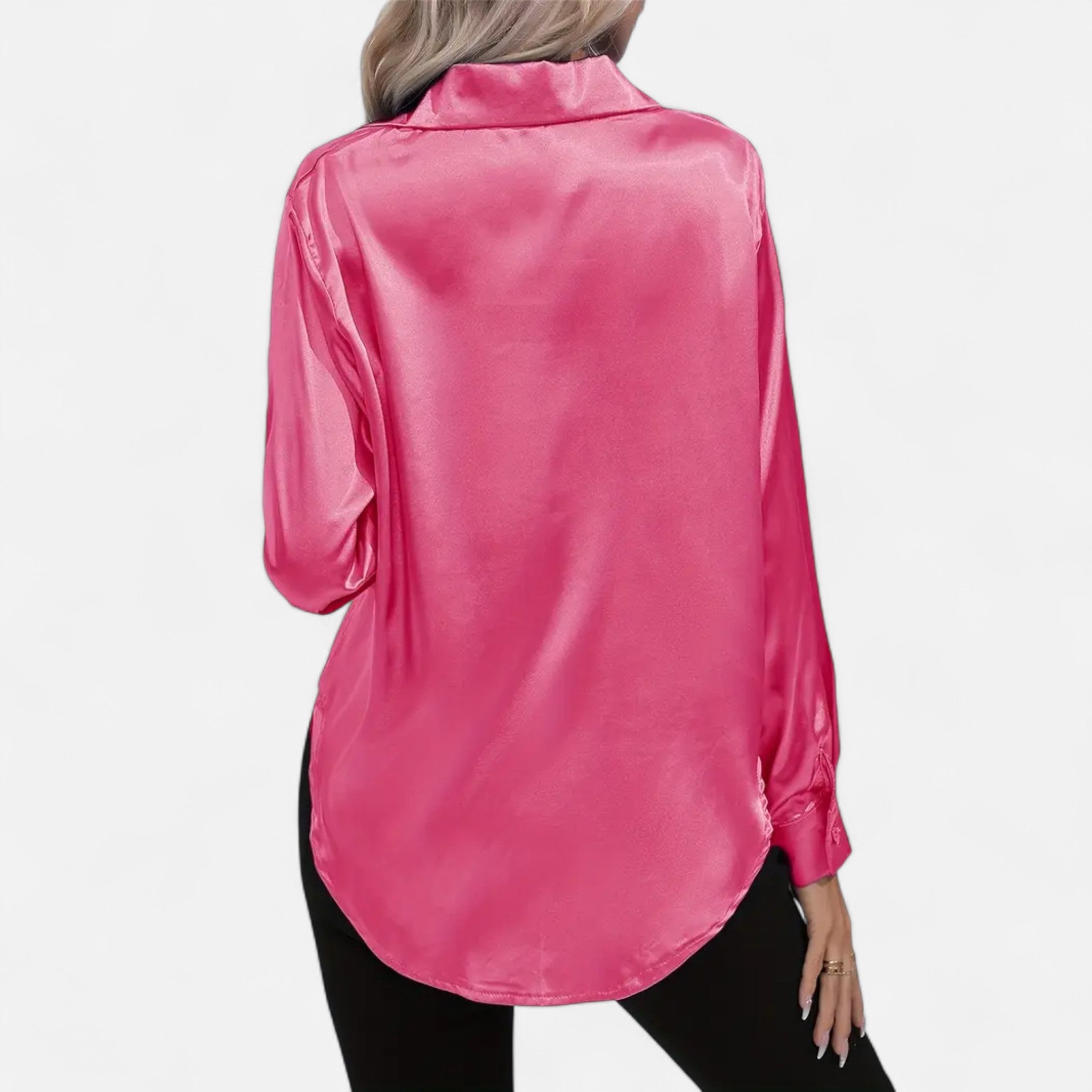 Etclair Mode | Women’s Elegant Lapel Satin Shirt