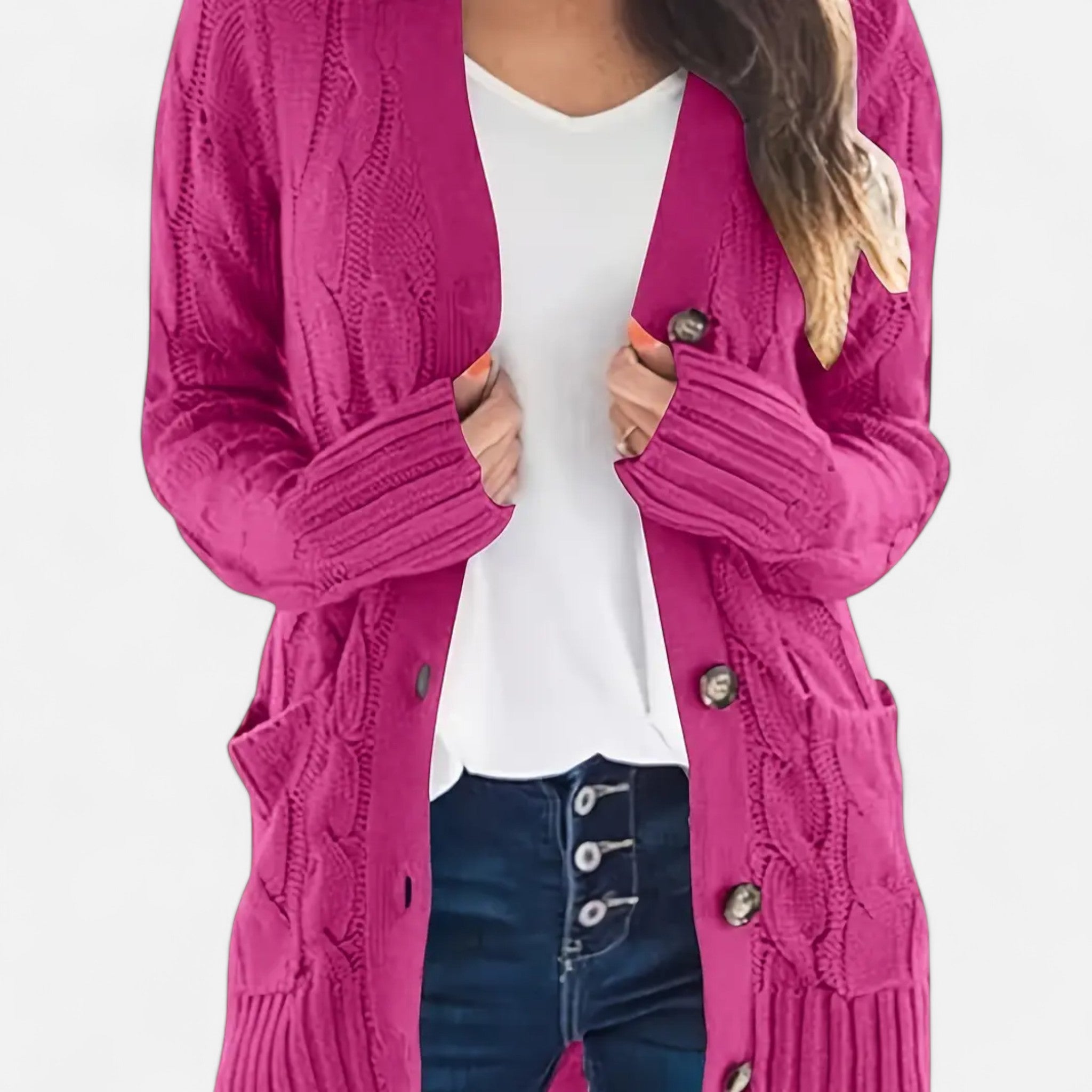 Etclair Mode | Women’s Vintage Cable Knit Cardigan