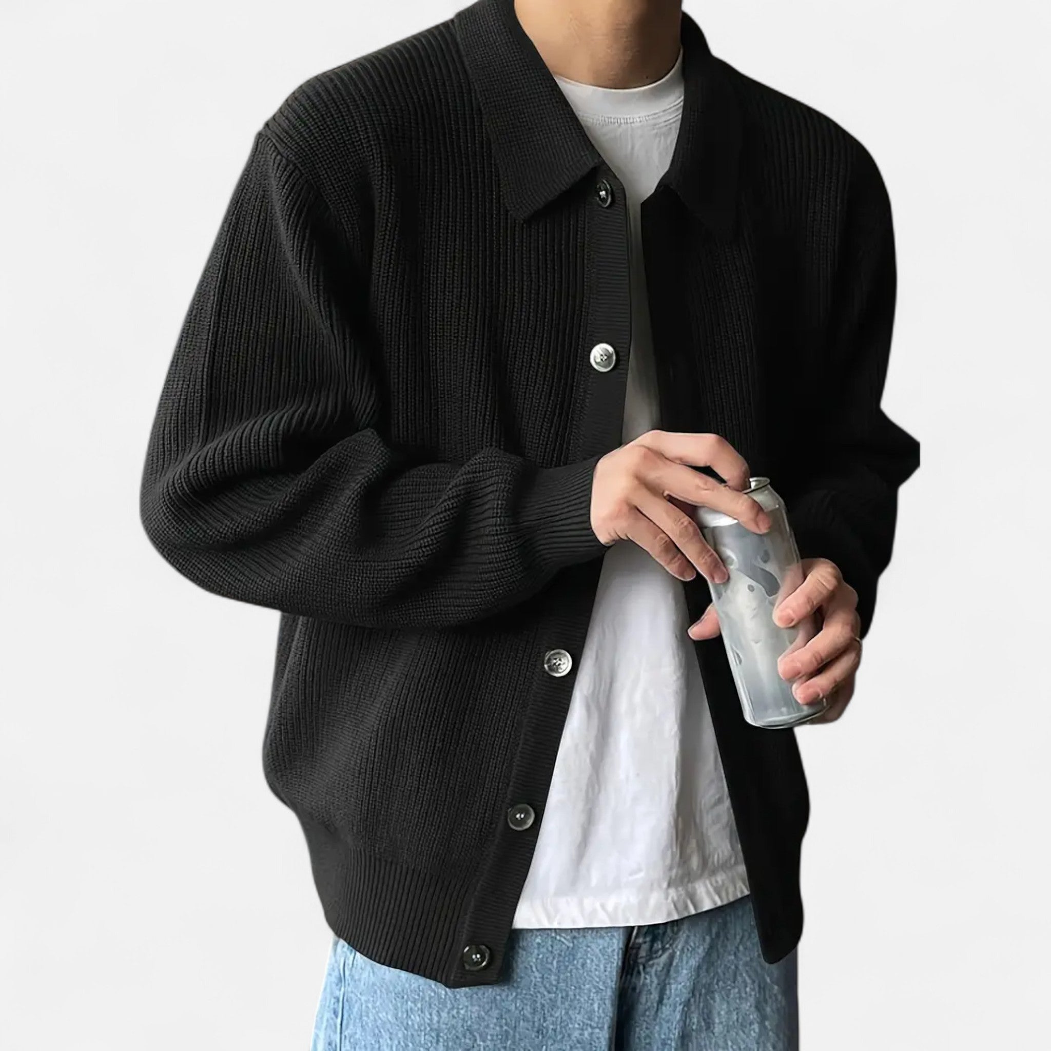 Etclair Mode | Men’s Classic Lapel Knit Cardigan