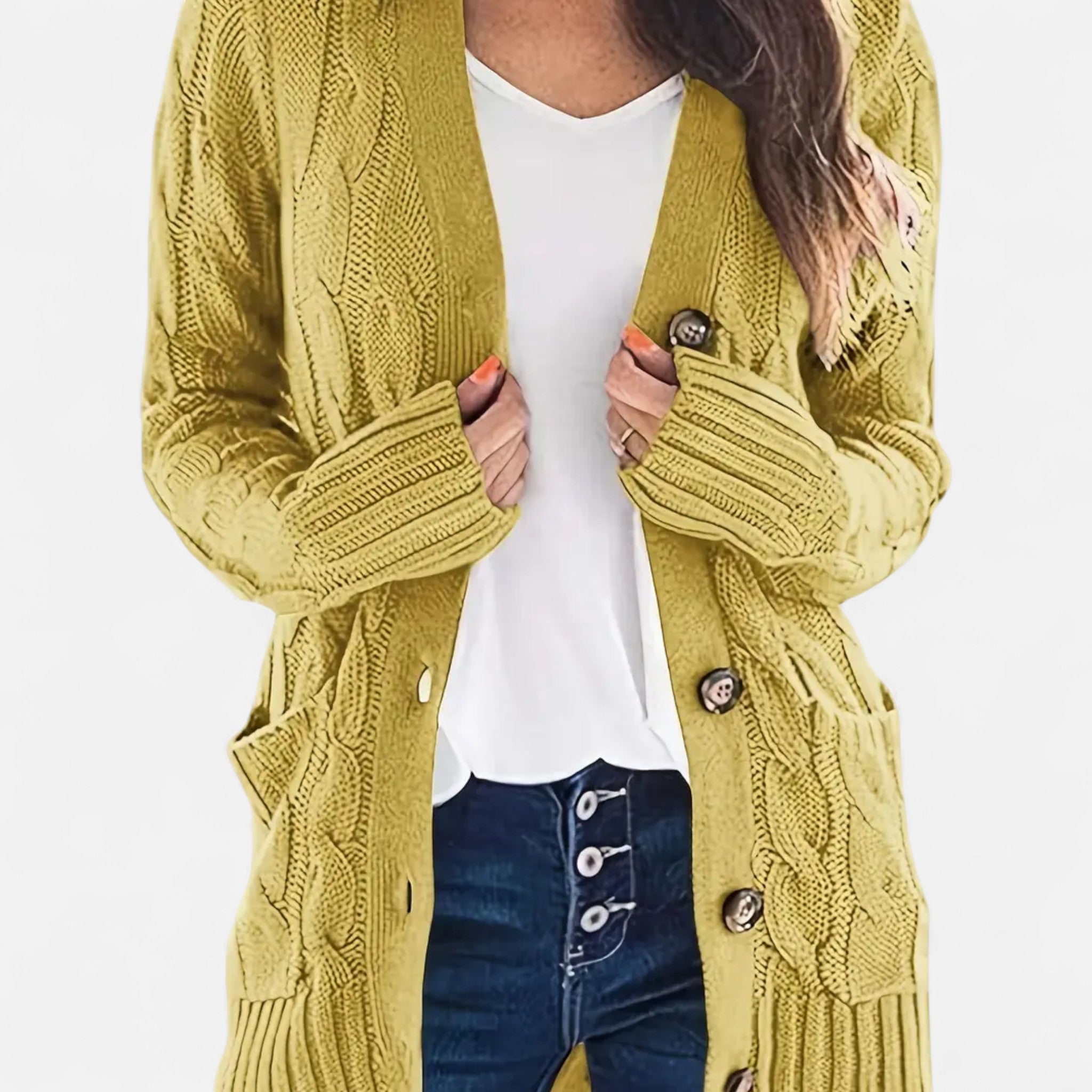 Etclair Mode | Women’s Vintage Cable Knit Cardigan
