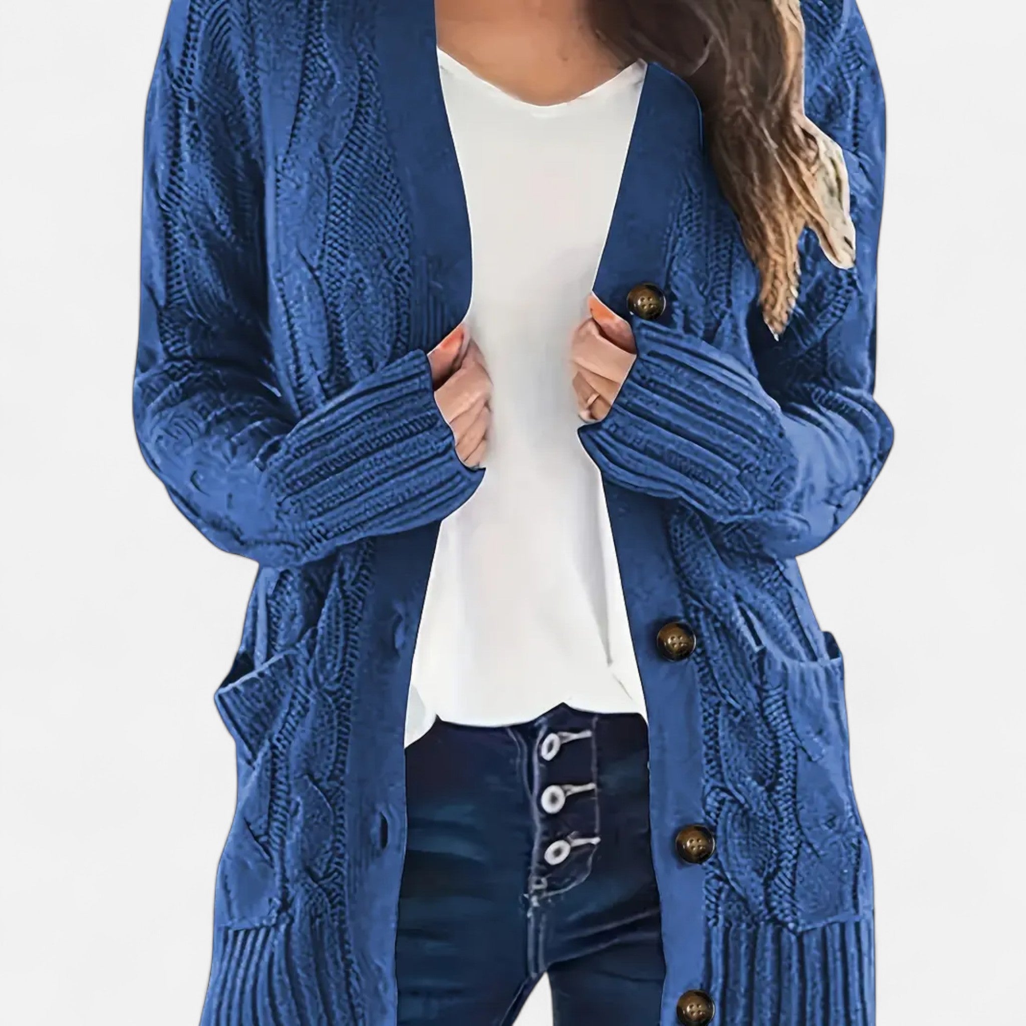 Etclair Mode | Women’s Vintage Cable Knit Cardigan