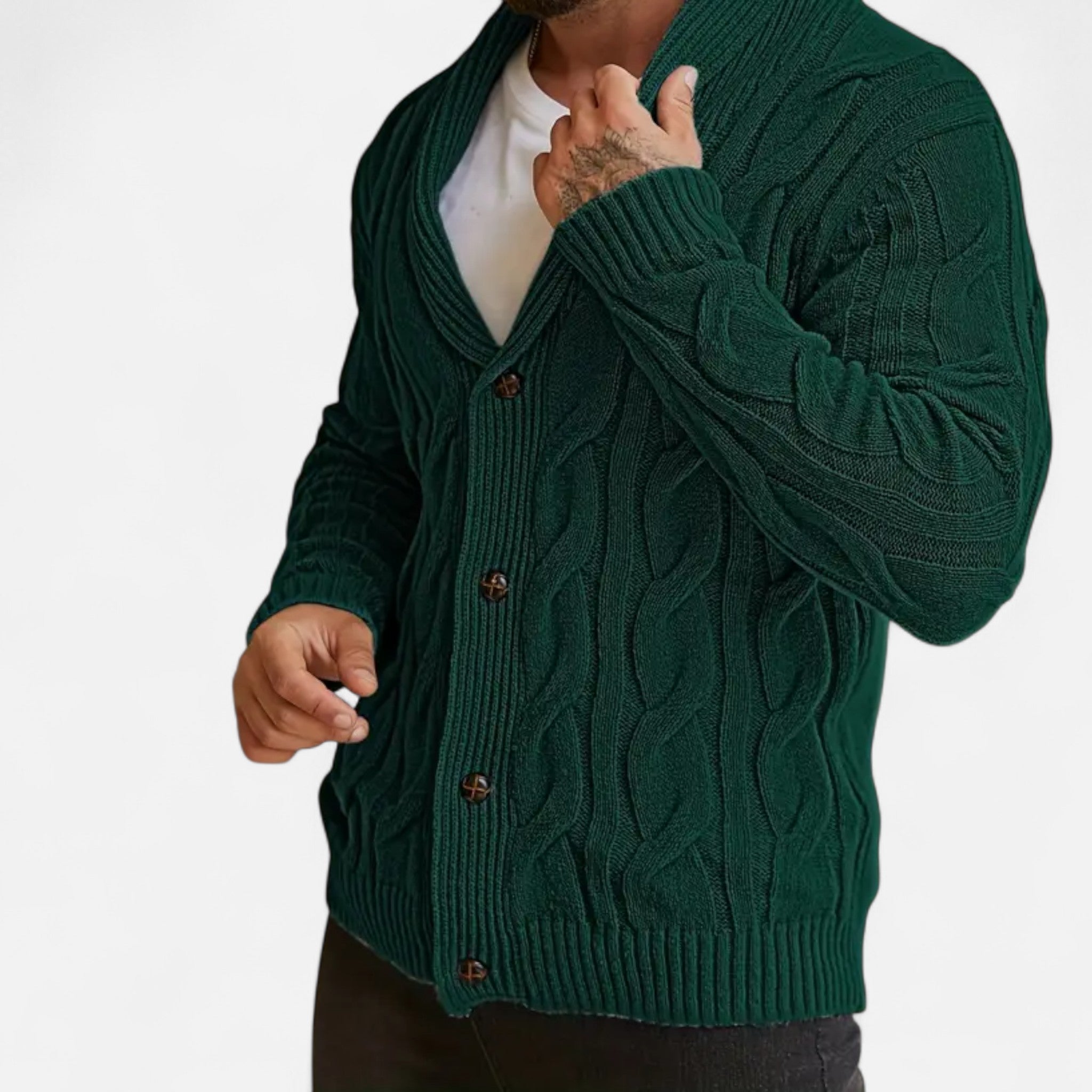 Etclair Mode | Men’s Graphic Lapel Cardigan Sweater