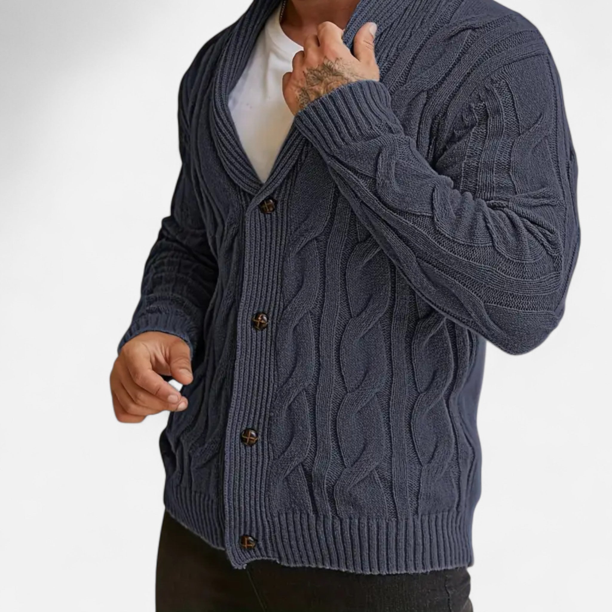 Etclair Mode | Men’s Graphic Lapel Cardigan Sweater