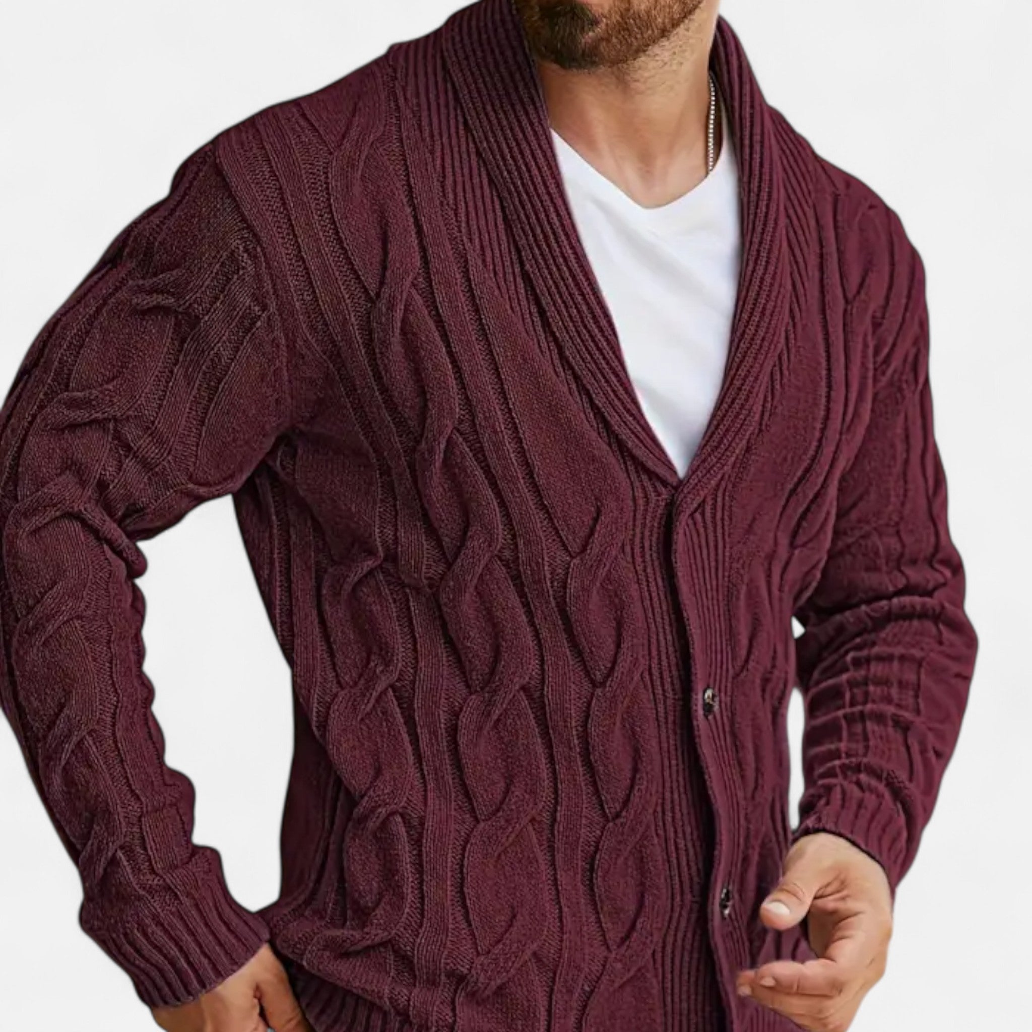 Etclair Mode | Men’s Graphic Lapel Cardigan Sweater