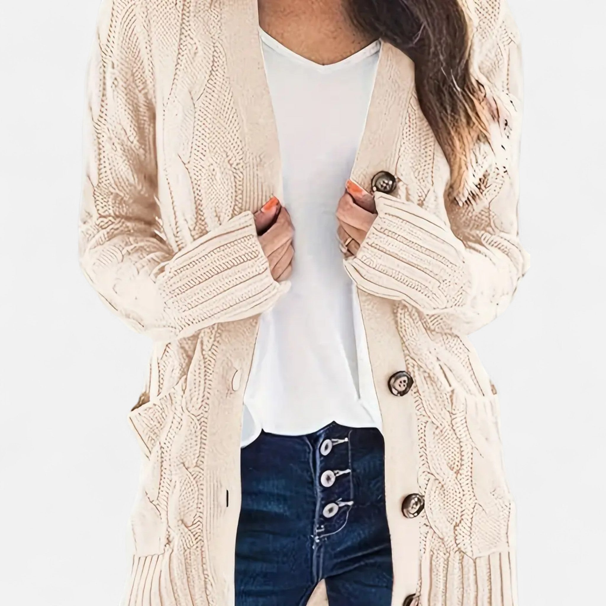 Etclair Mode | Women’s Vintage Cable Knit Cardigan