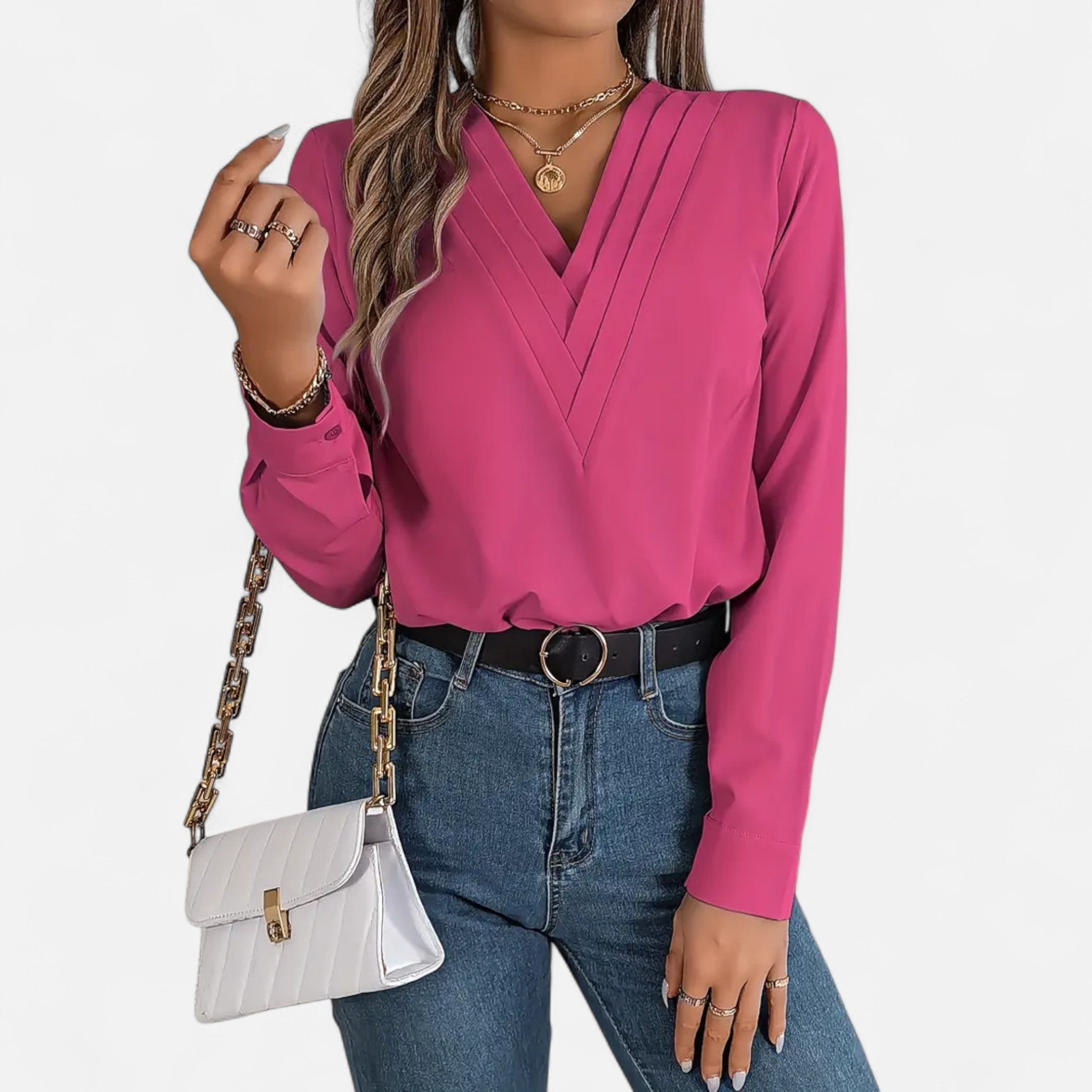 Etclair Mode | Women’s Elegant V-Neck Shirt