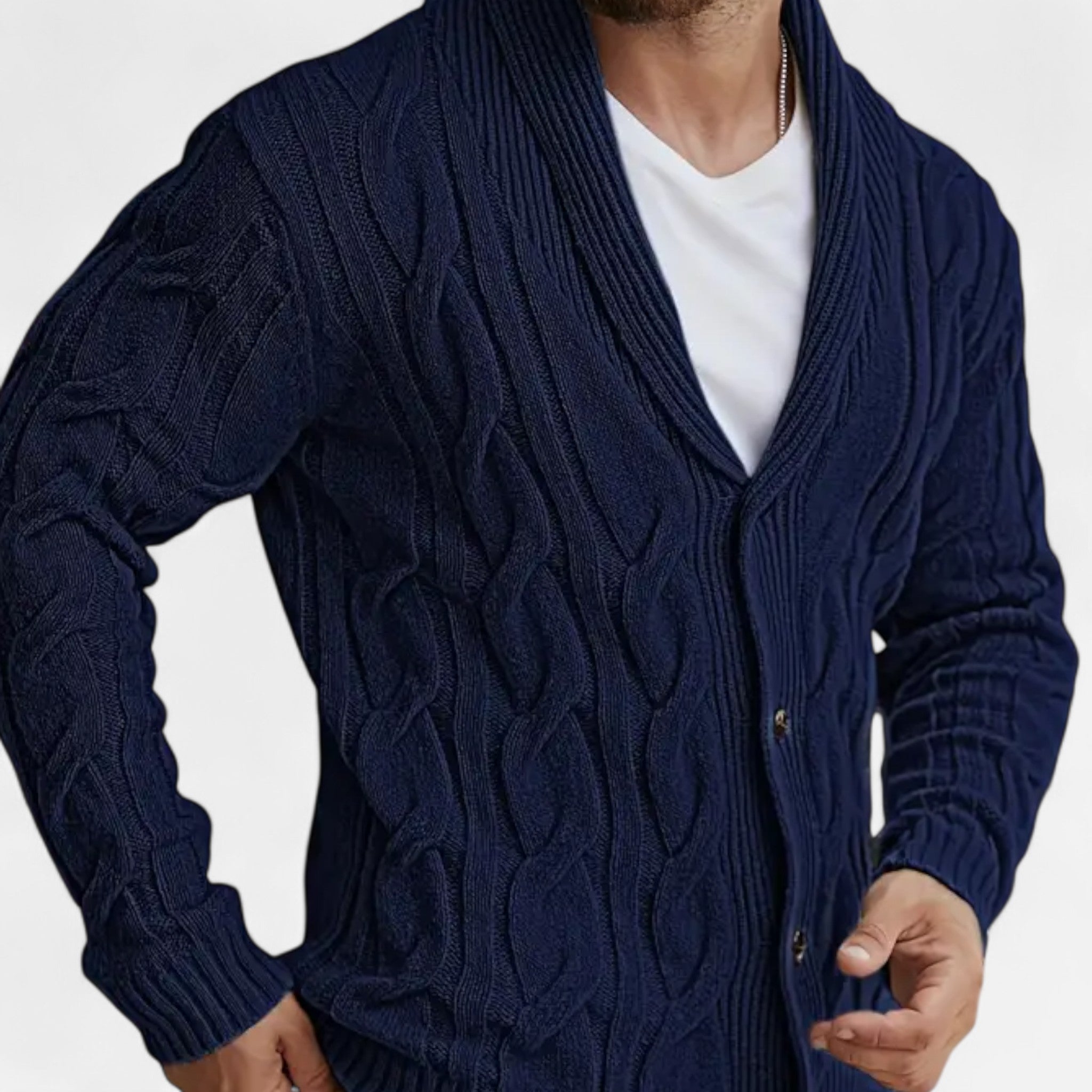 Etclair Mode | Men’s Graphic Lapel Cardigan Sweater