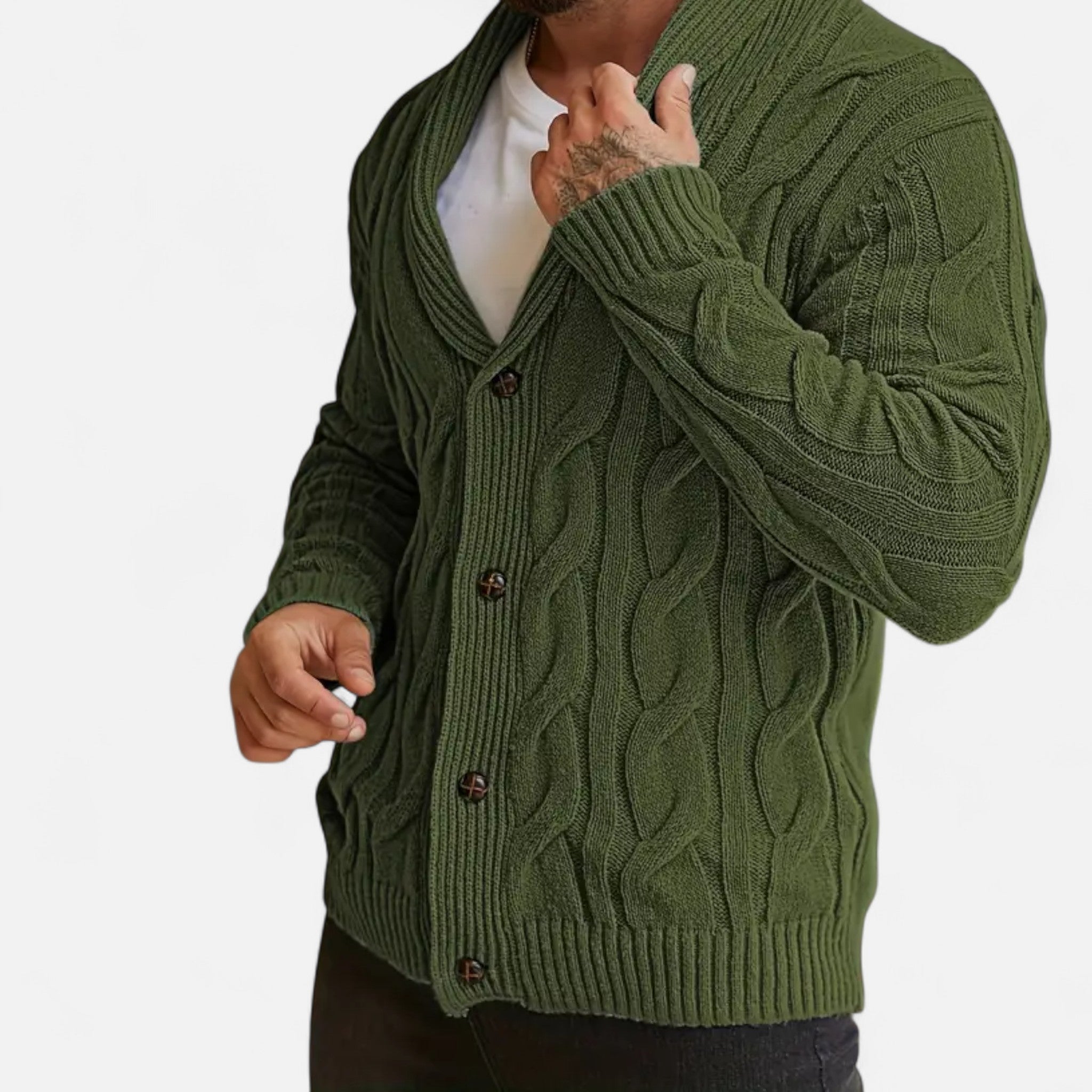 Etclair Mode | Men’s Graphic Lapel Cardigan Sweater