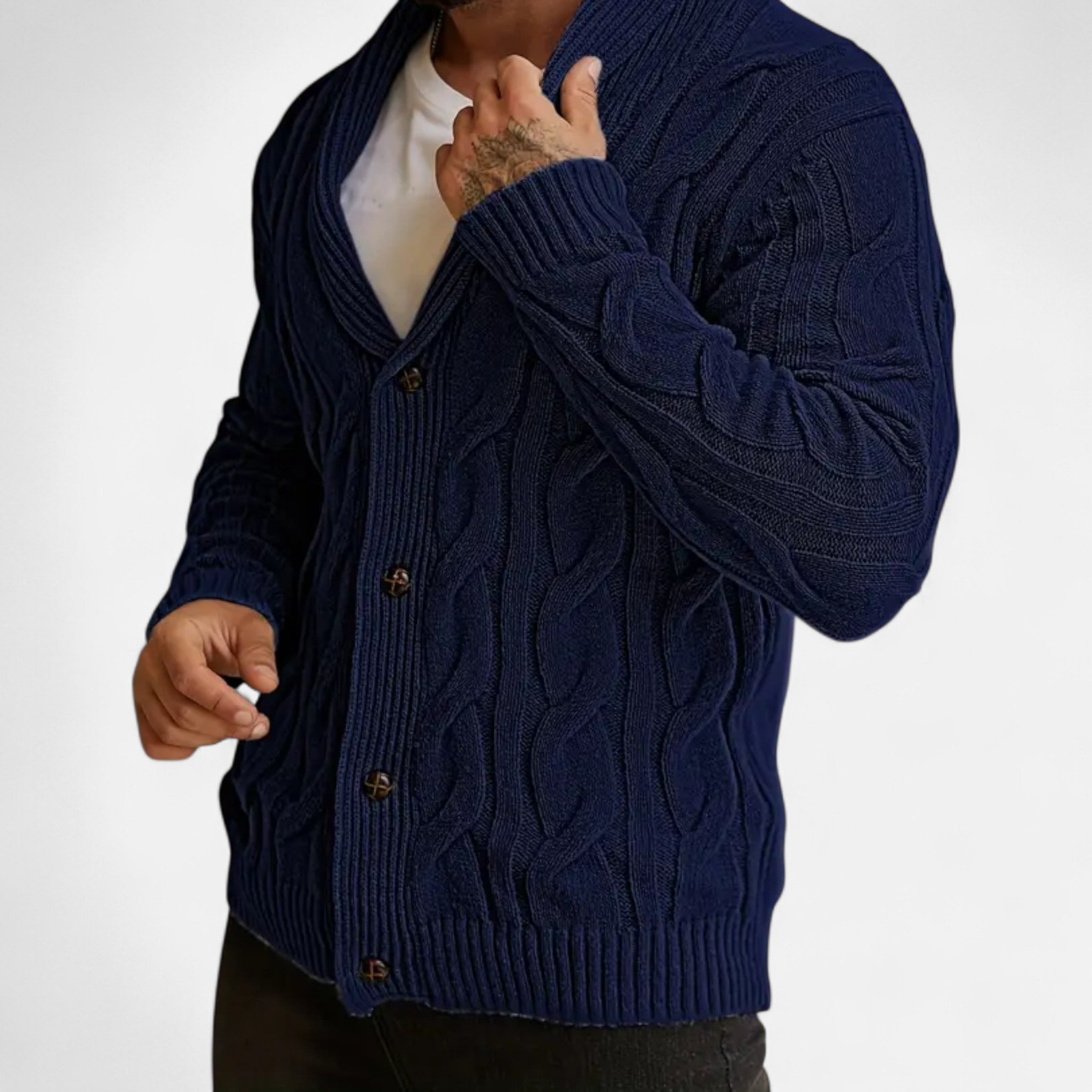 Etclair Mode | Men’s Graphic Lapel Cardigan Sweater