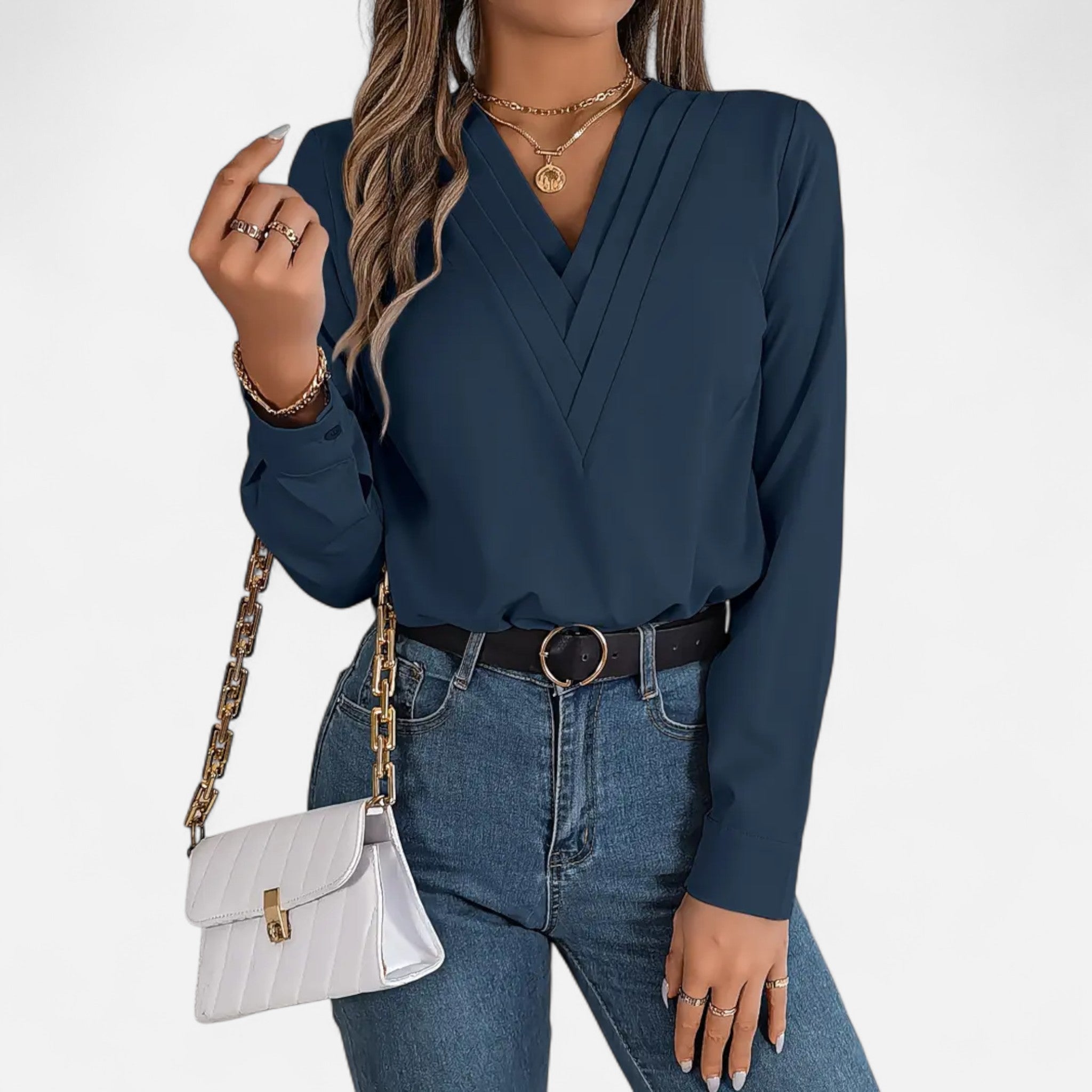 Etclair Mode | Women’s Elegant V-Neck Shirt