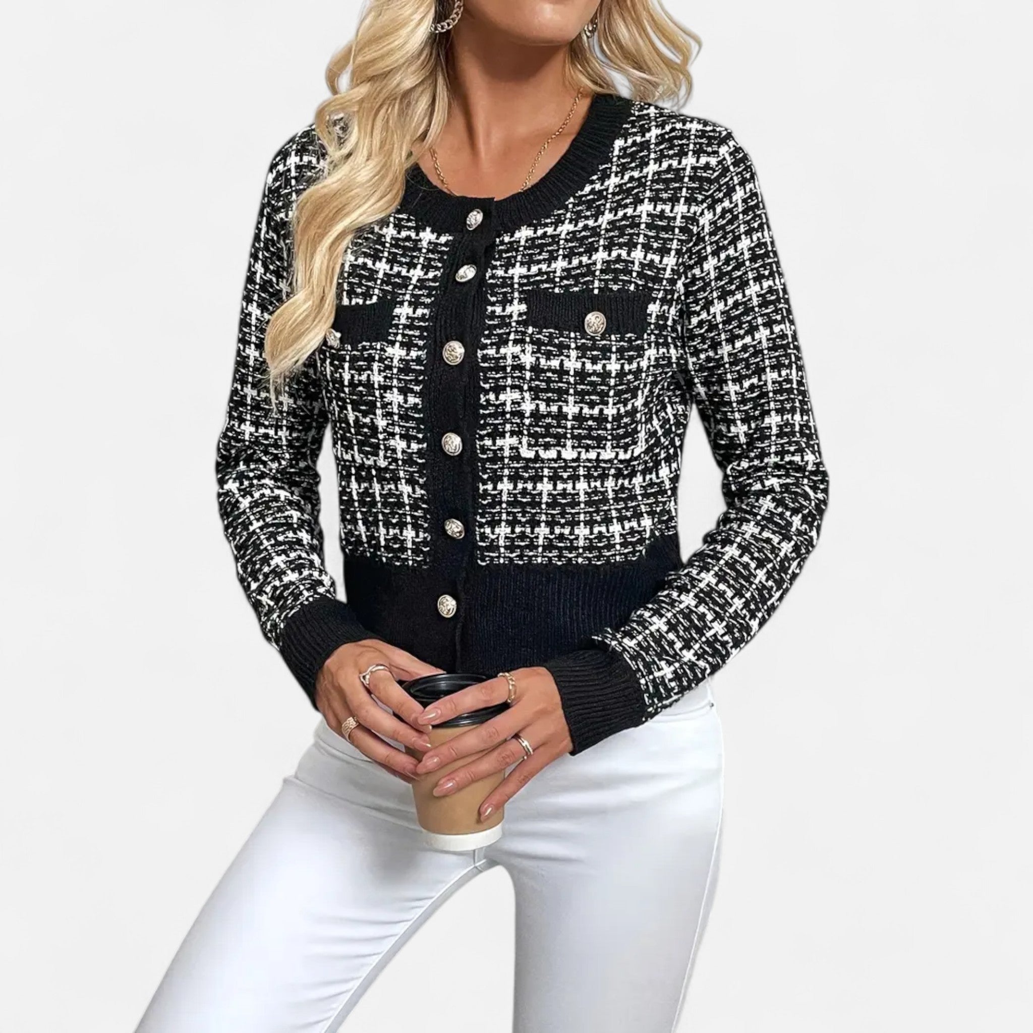 Etclair Mode | Women’s Heritage Plaid Button Cardigan