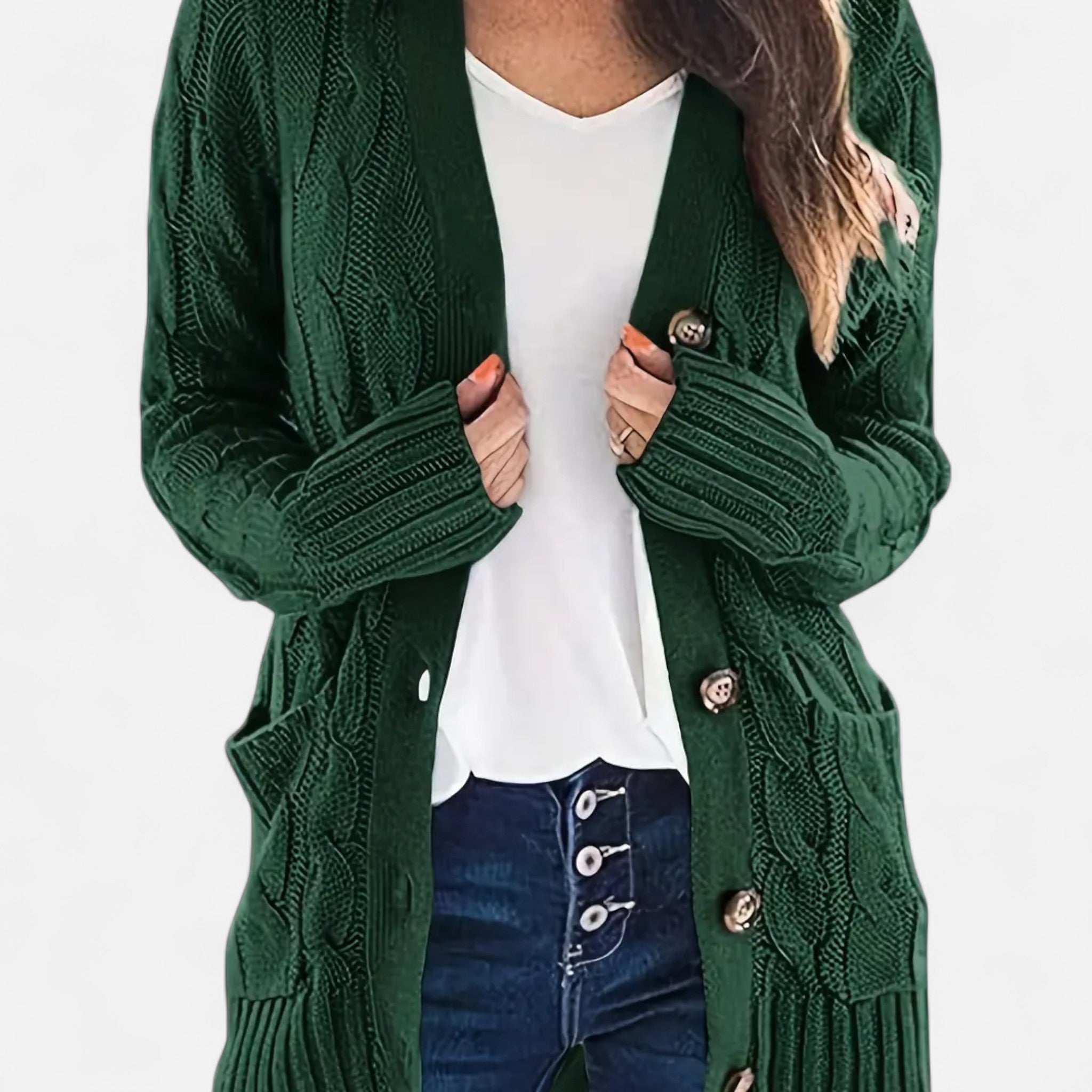 Etclair Mode | Women’s Vintage Cable Knit Cardigan