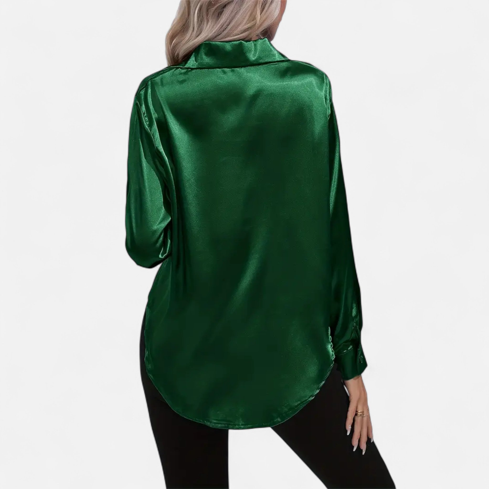 Etclair Mode | Women’s Elegant Lapel Satin Shirt