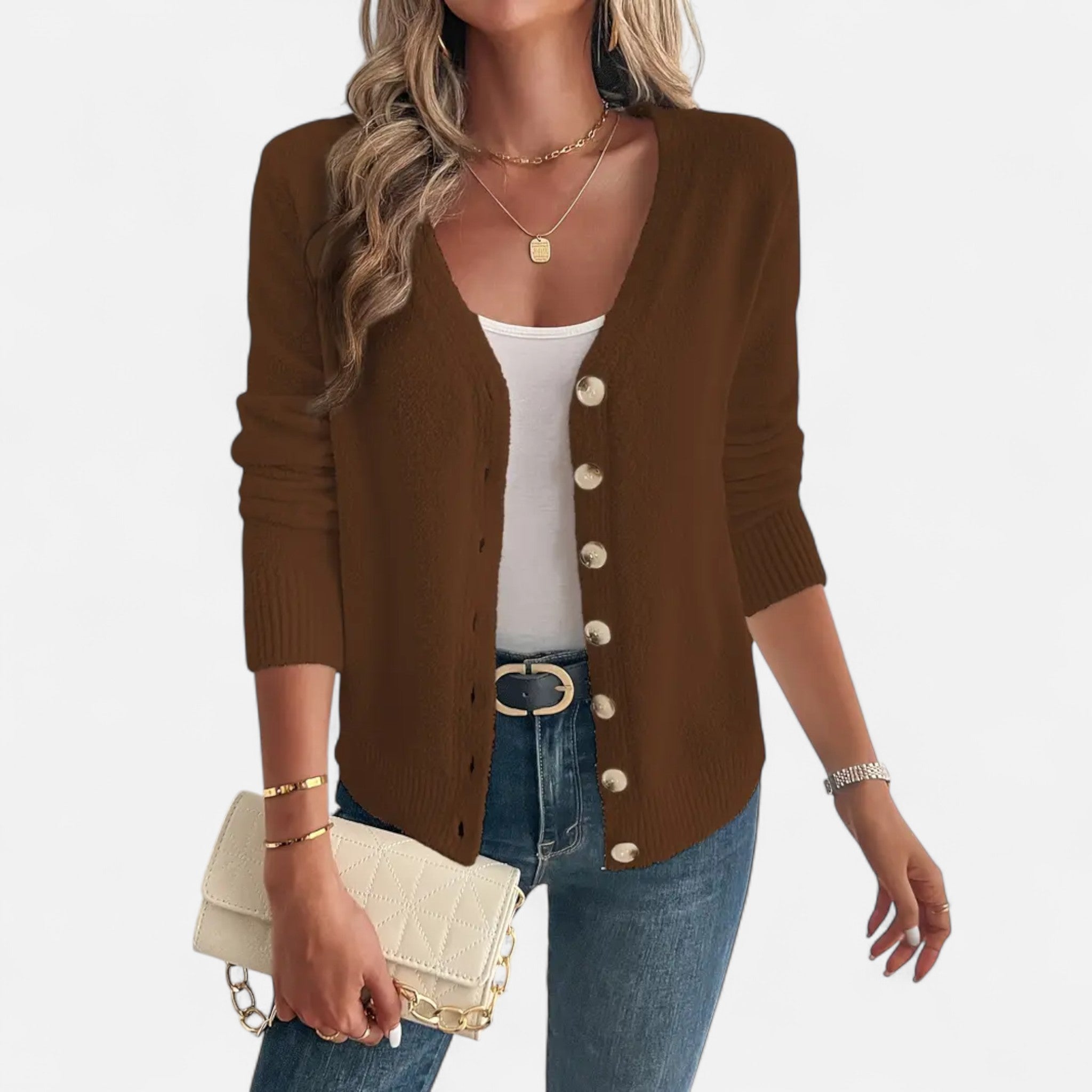 Etclair Mode | Women’s Elegant Button Cardigan