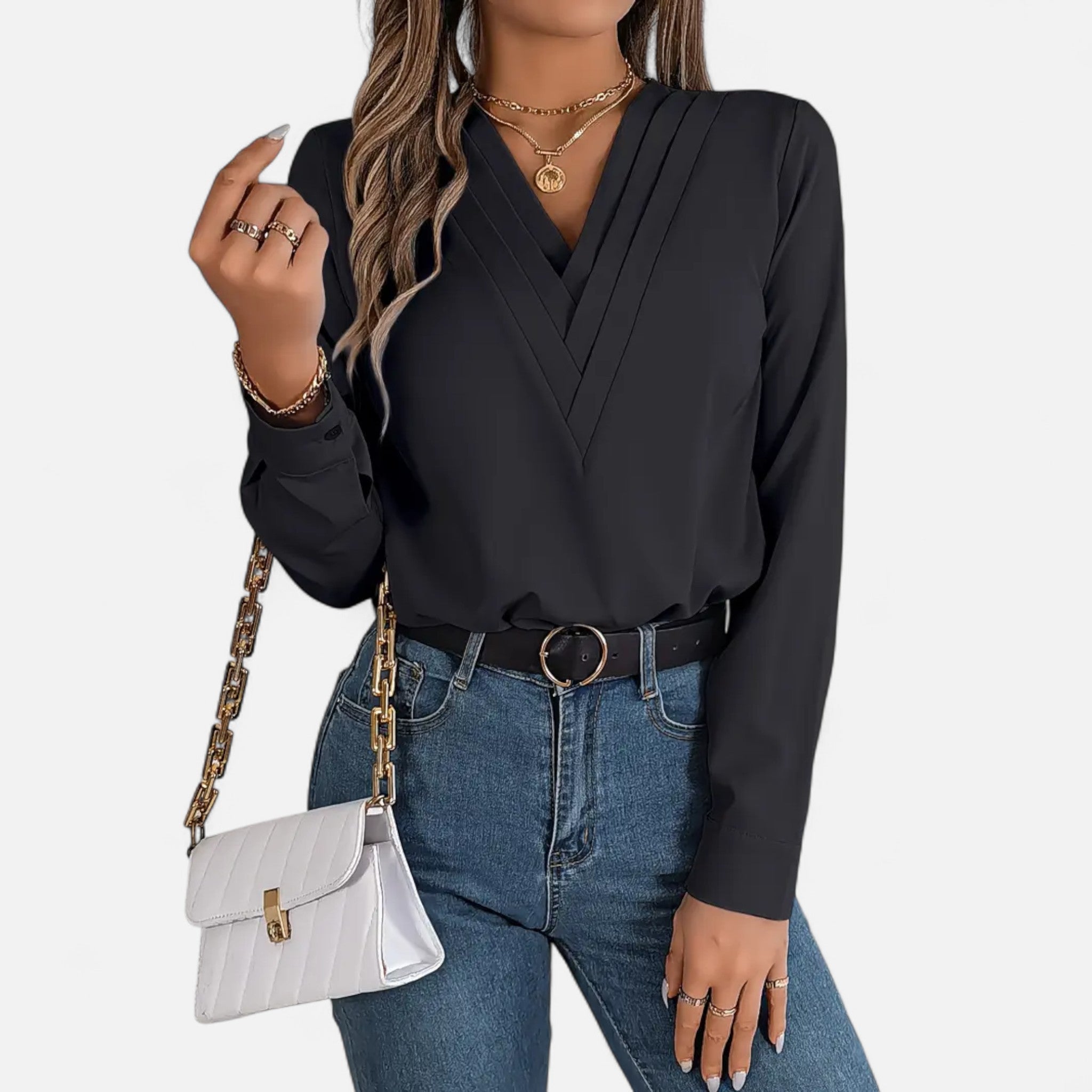 Etclair Mode | Women’s Elegant V-Neck Shirt