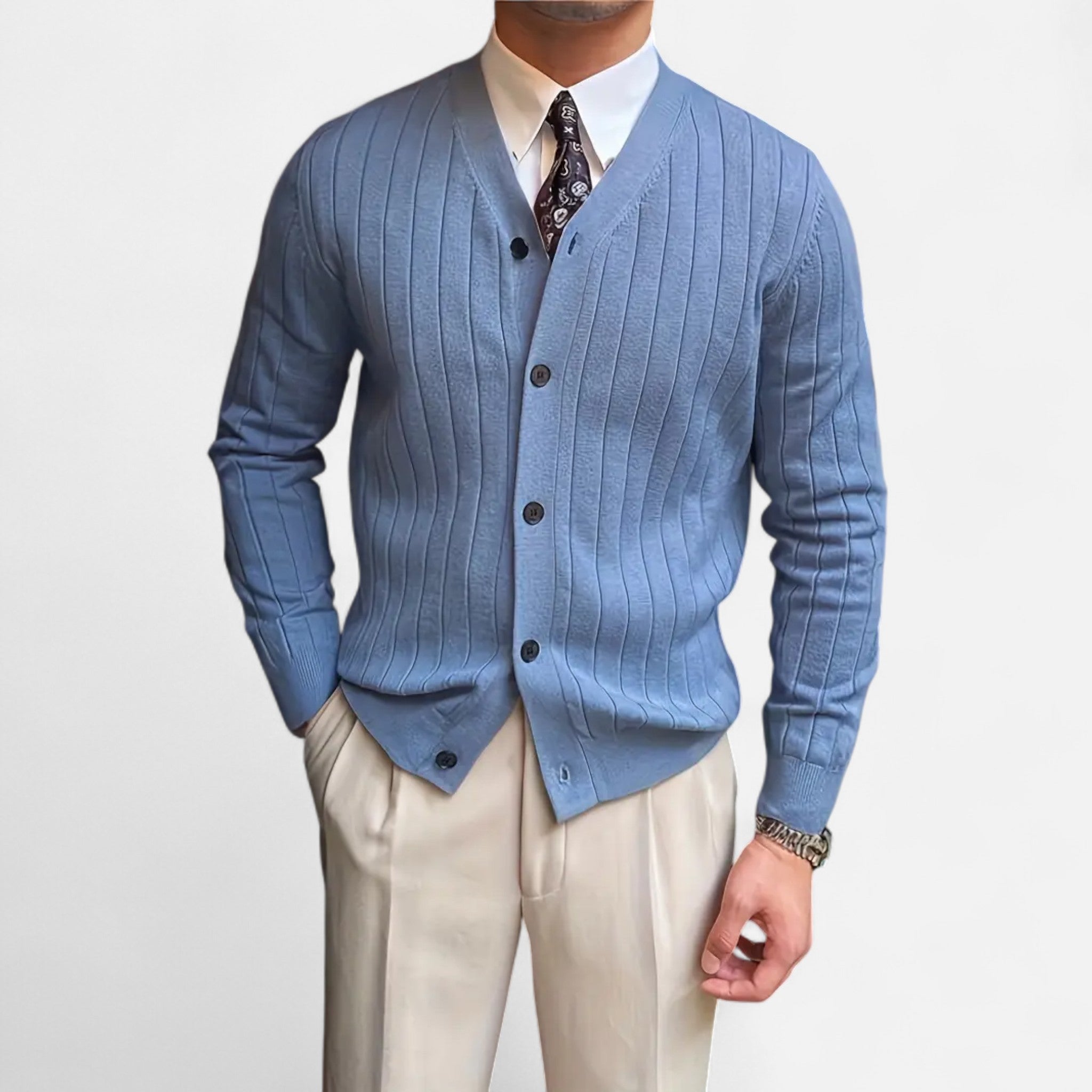 Etclair Mode | Men’s Classic Wool Button Cardigan