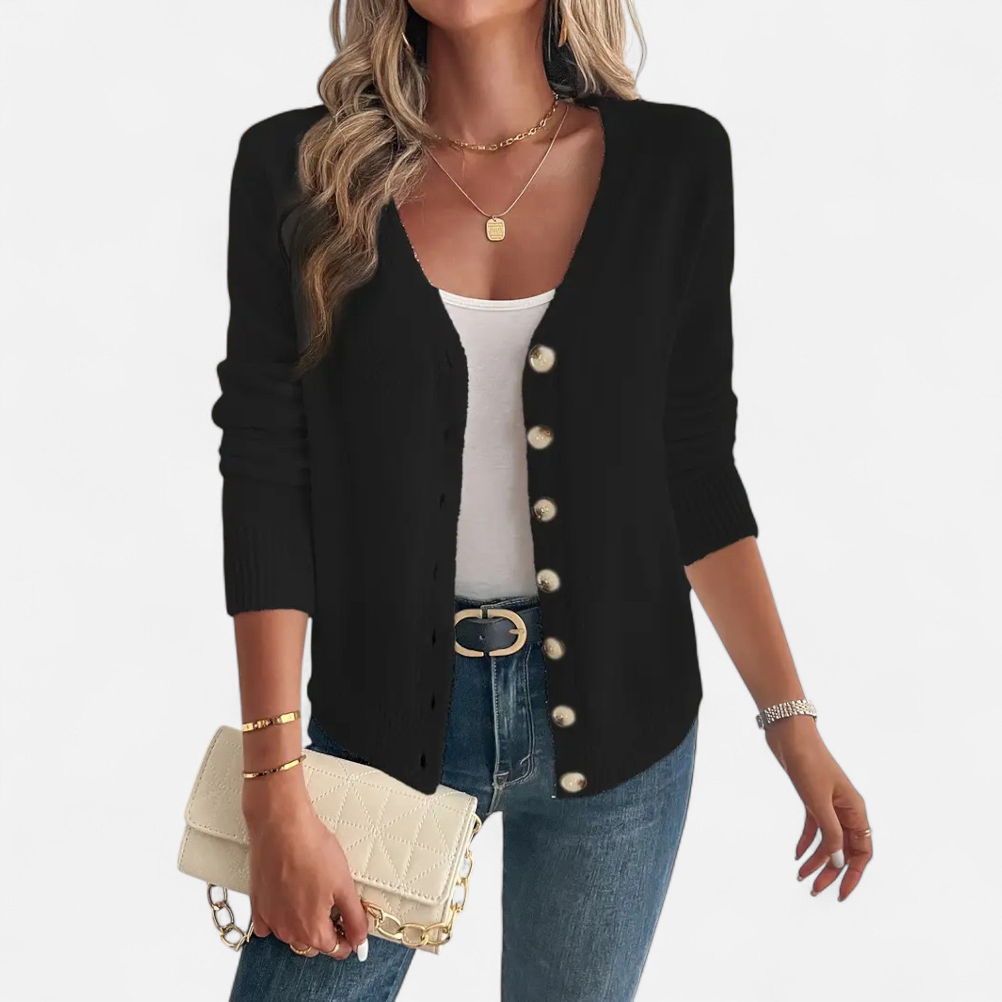 Etclair Mode | Women’s Elegant Button Cardigan