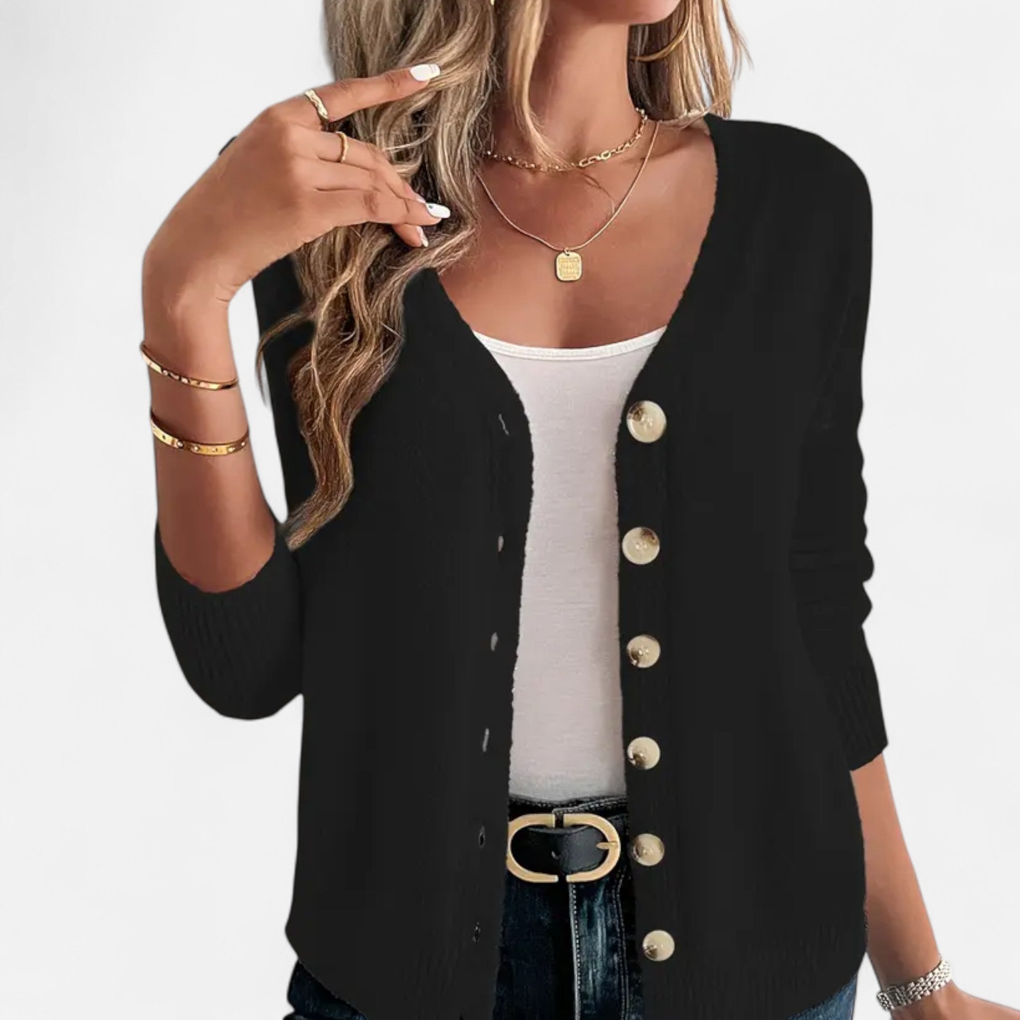 Etclair Mode | Women’s Elegant Button Cardigan