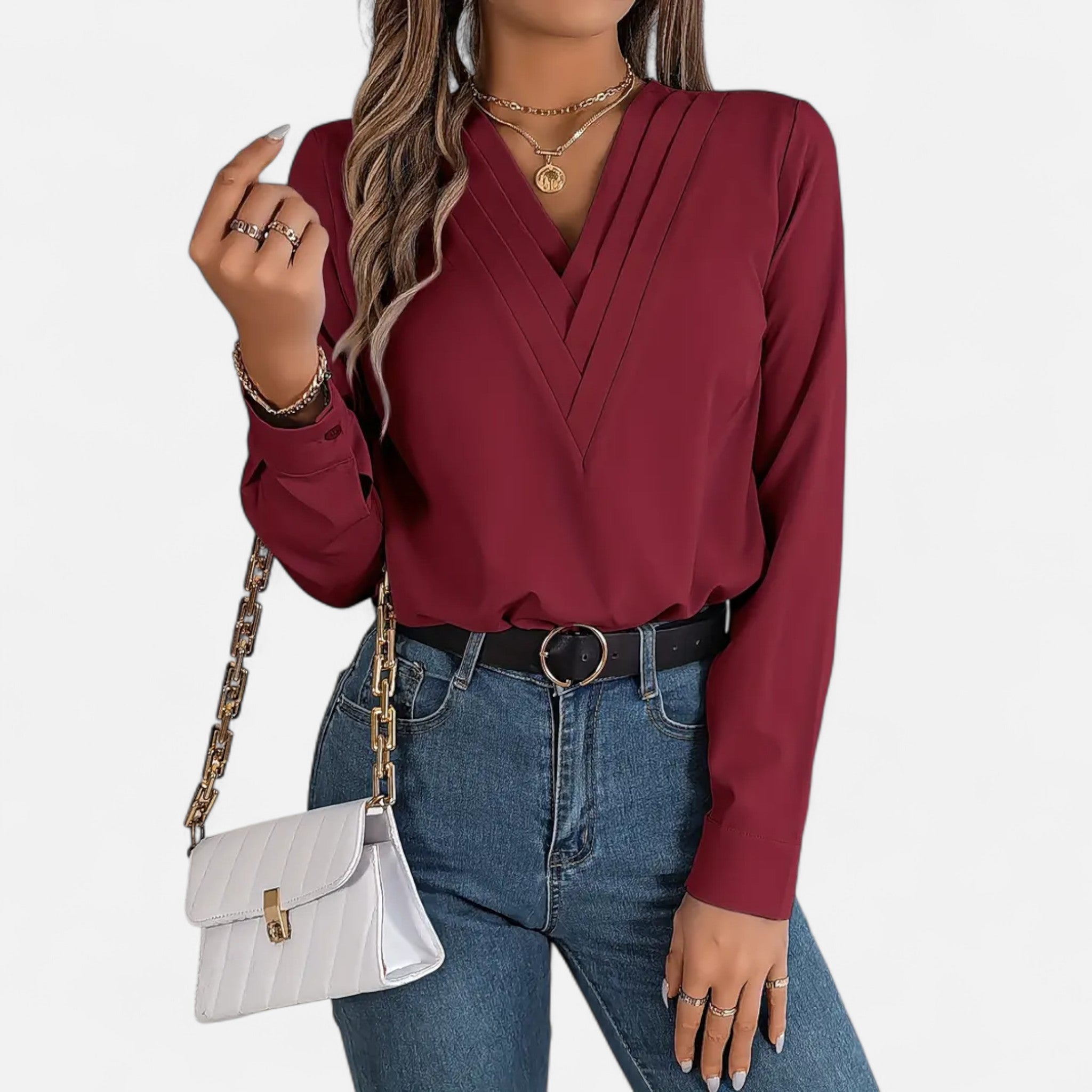 Etclair Mode | Women’s Elegant V-Neck Shirt