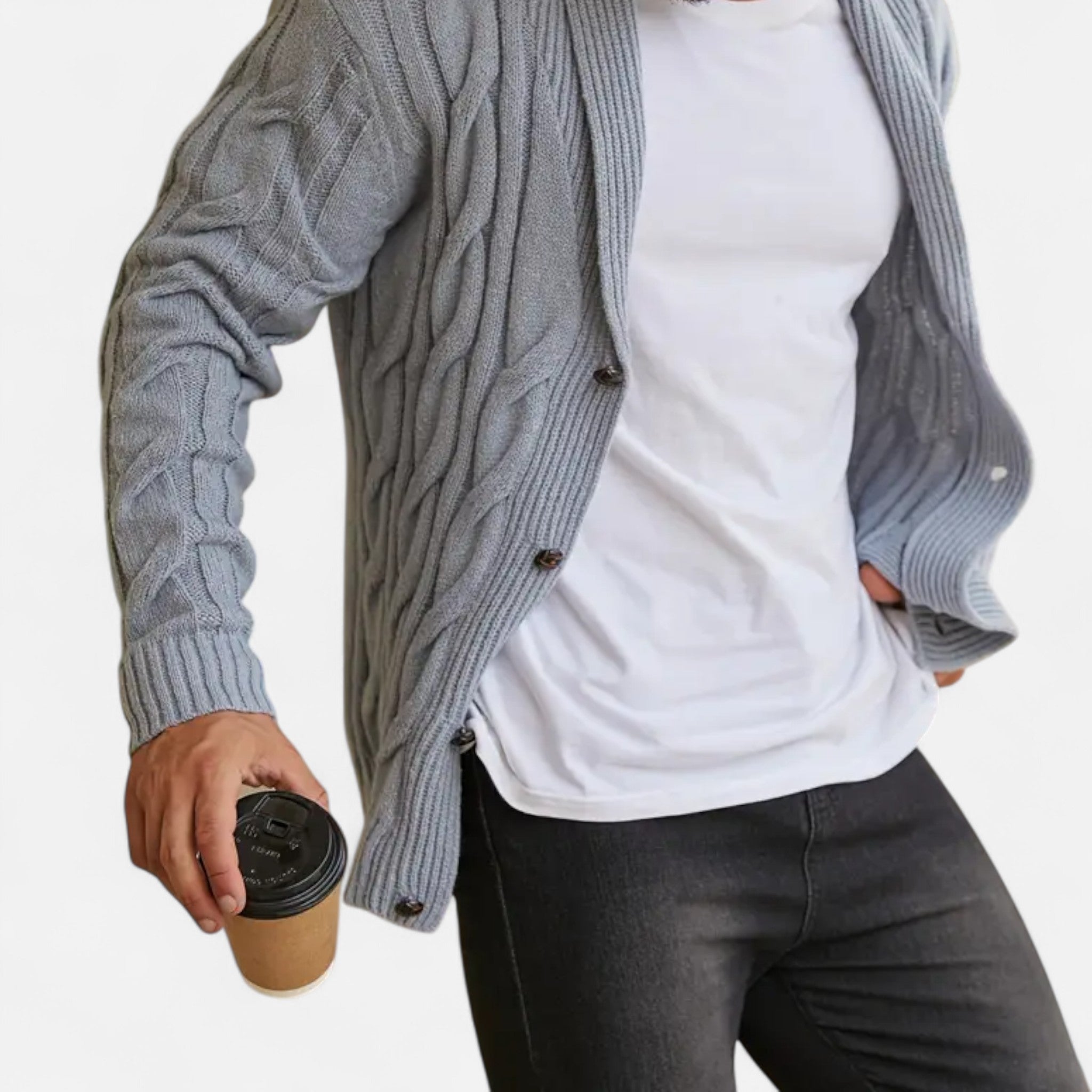 Etclair Mode | Men’s Graphic Lapel Cardigan Sweater