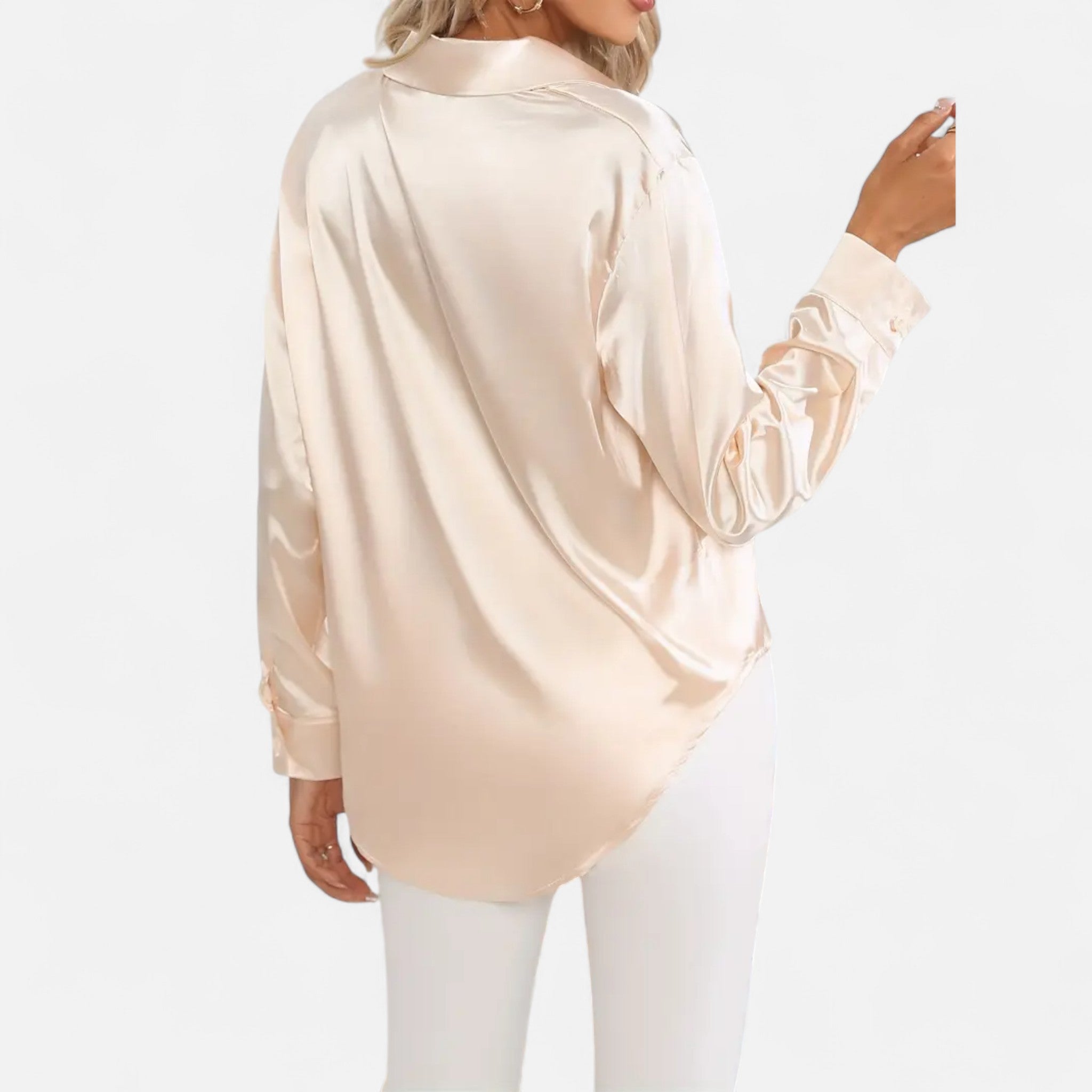 Etclair Mode | Women’s Elegant Lapel Satin Shirt