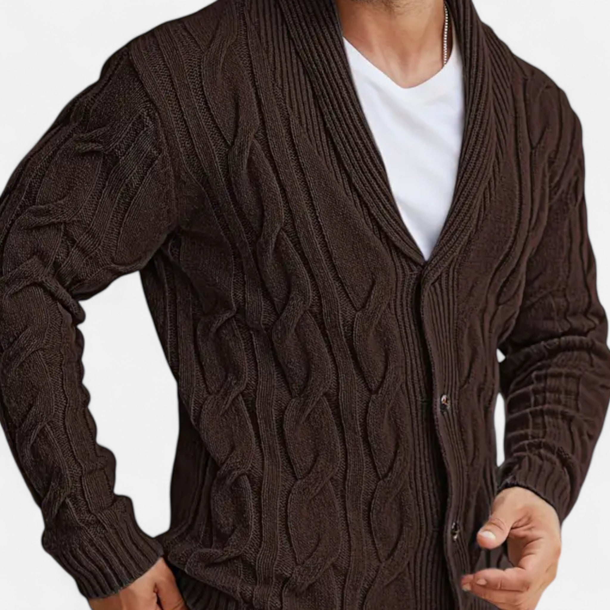 Etclair Mode | Men’s Graphic Lapel Cardigan Sweater