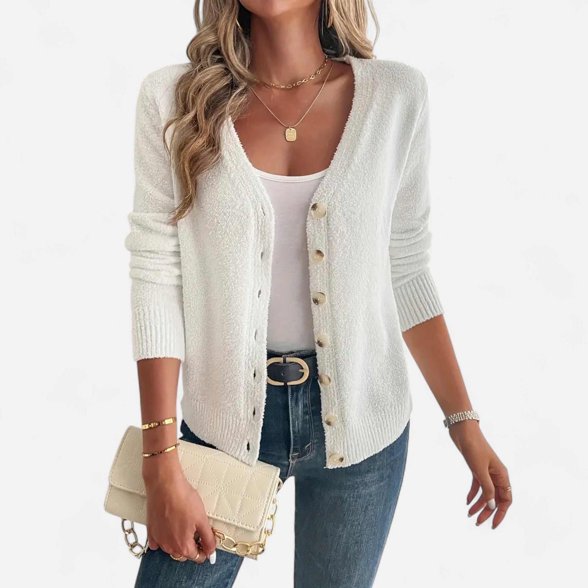 Etclair Mode | Women’s Elegant Button Cardigan