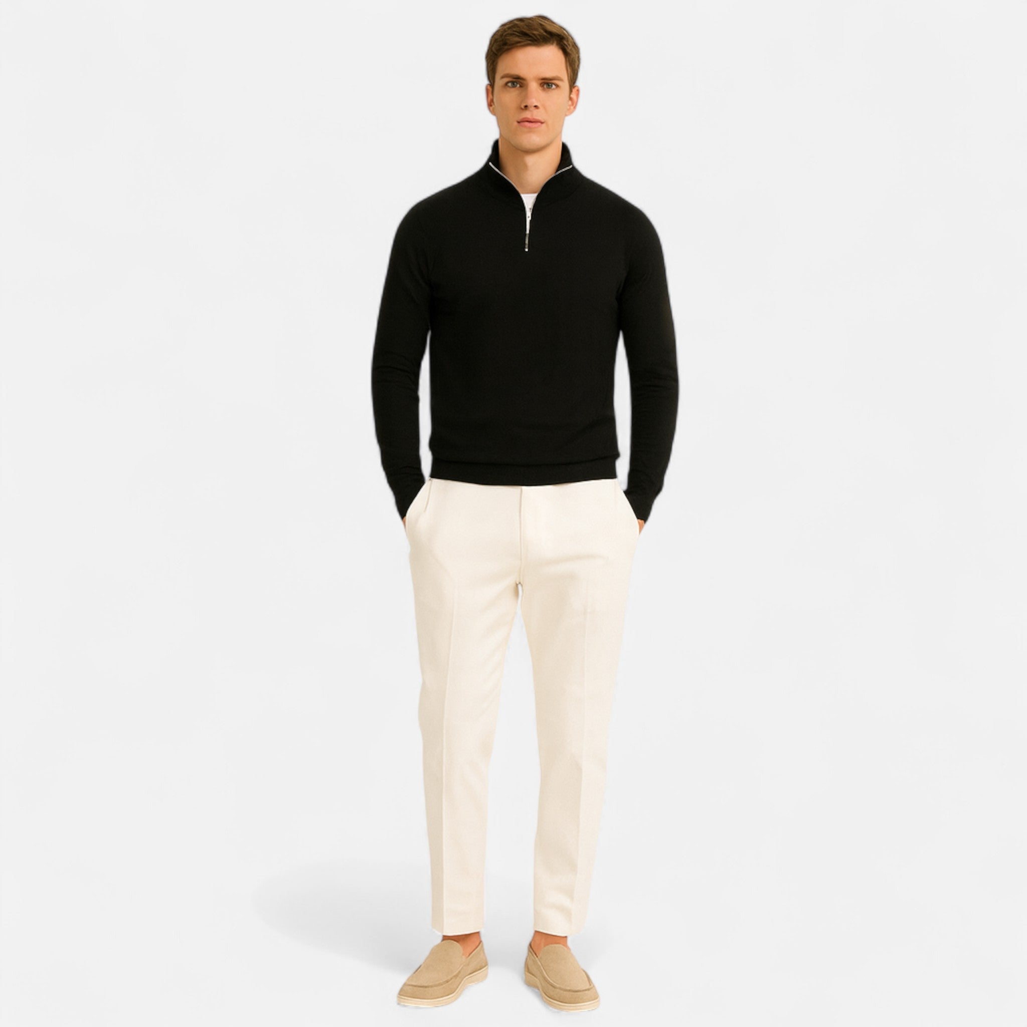 Etclair Mode | Men’s Stand Collar Knit Pullover