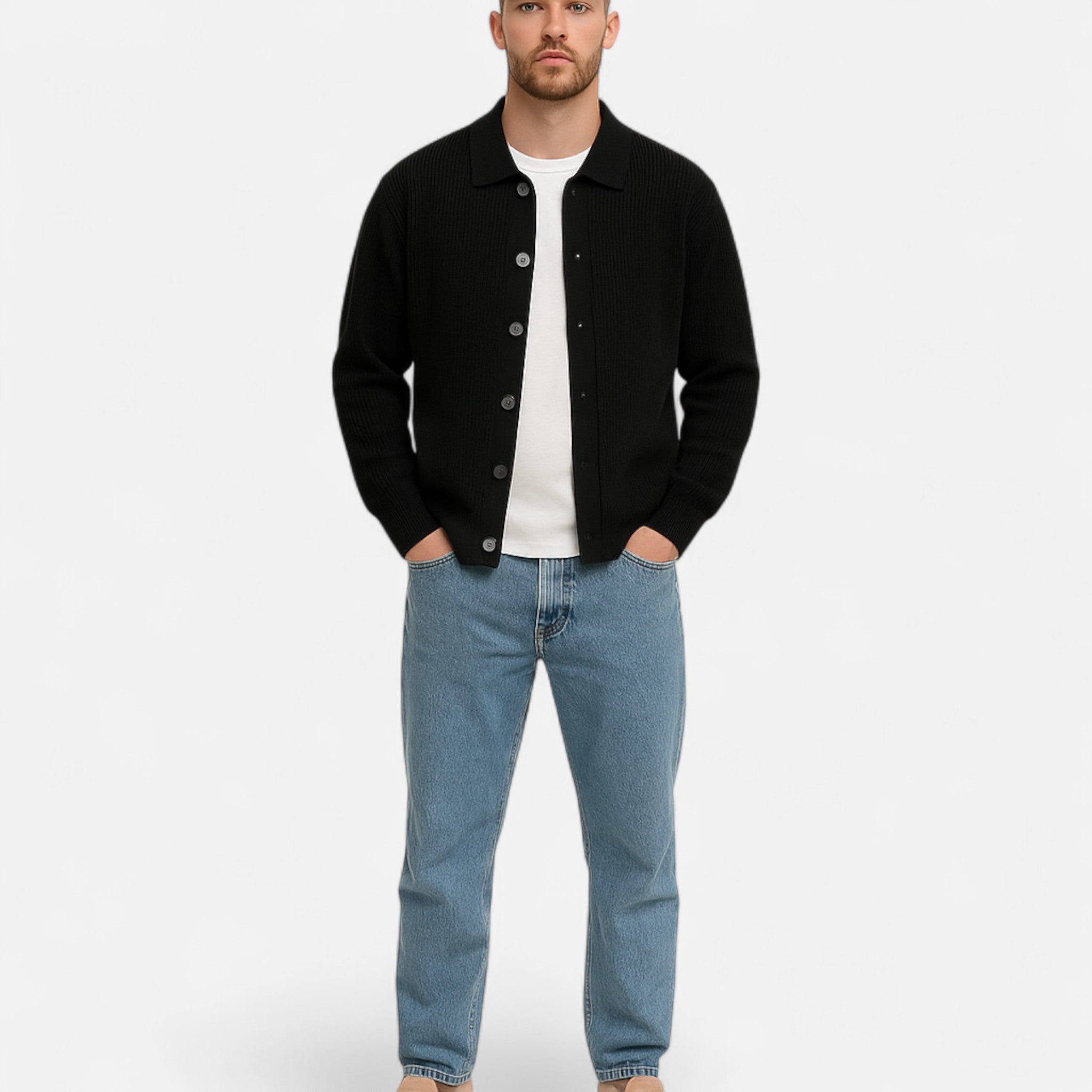 Etclair Mode | Men’s Classic Lapel Knit Cardigan