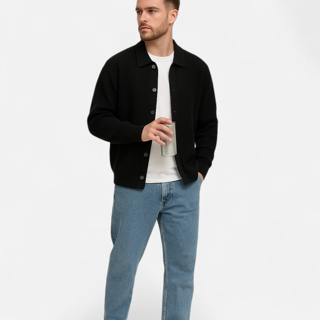 Etclair Mode | Men’s Classic Lapel Knit Cardigan