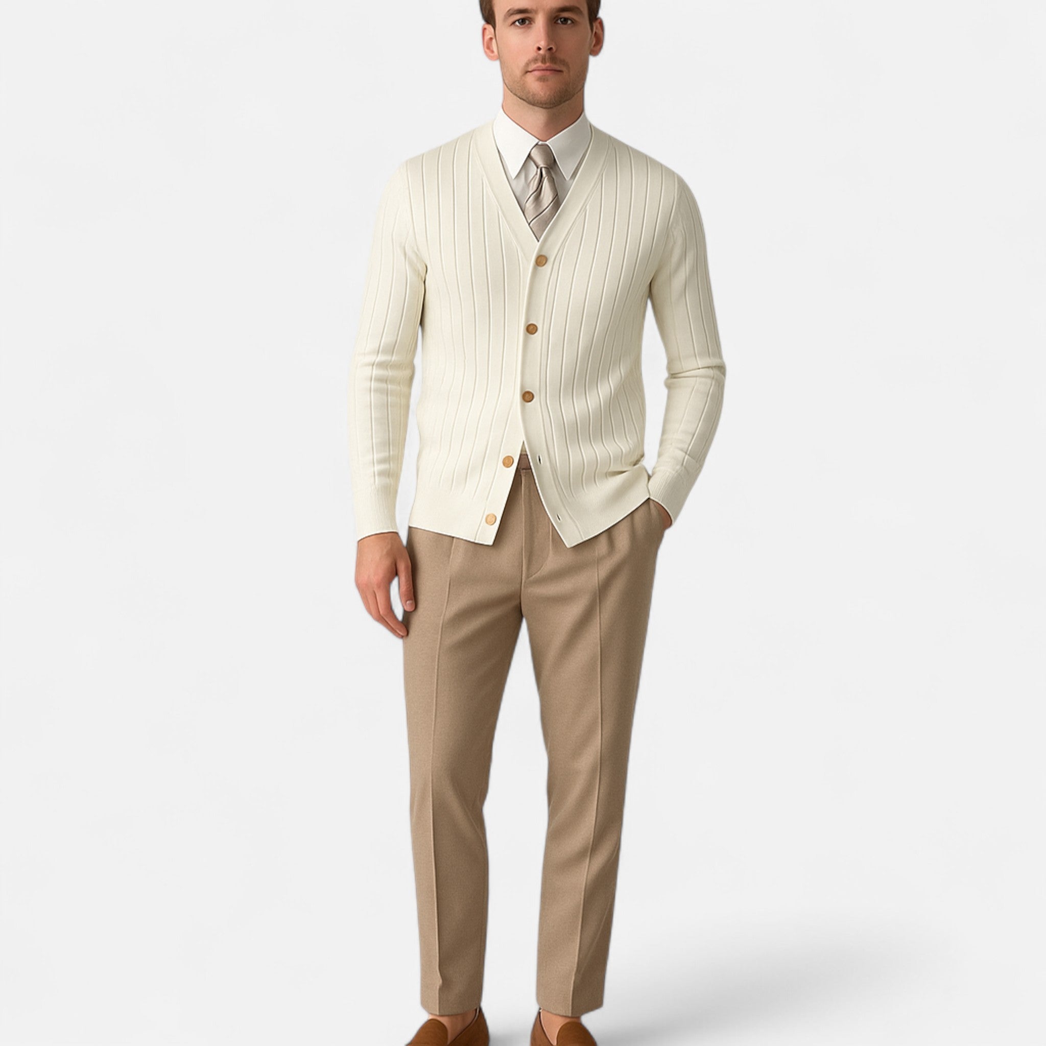 Etclair Mode | Men’s Classic Wool Button Cardigan