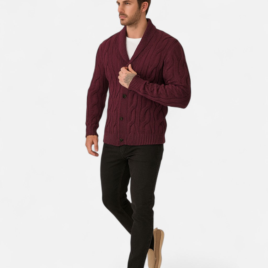 Etclair Mode | Men’s Graphic Lapel Cardigan Sweater