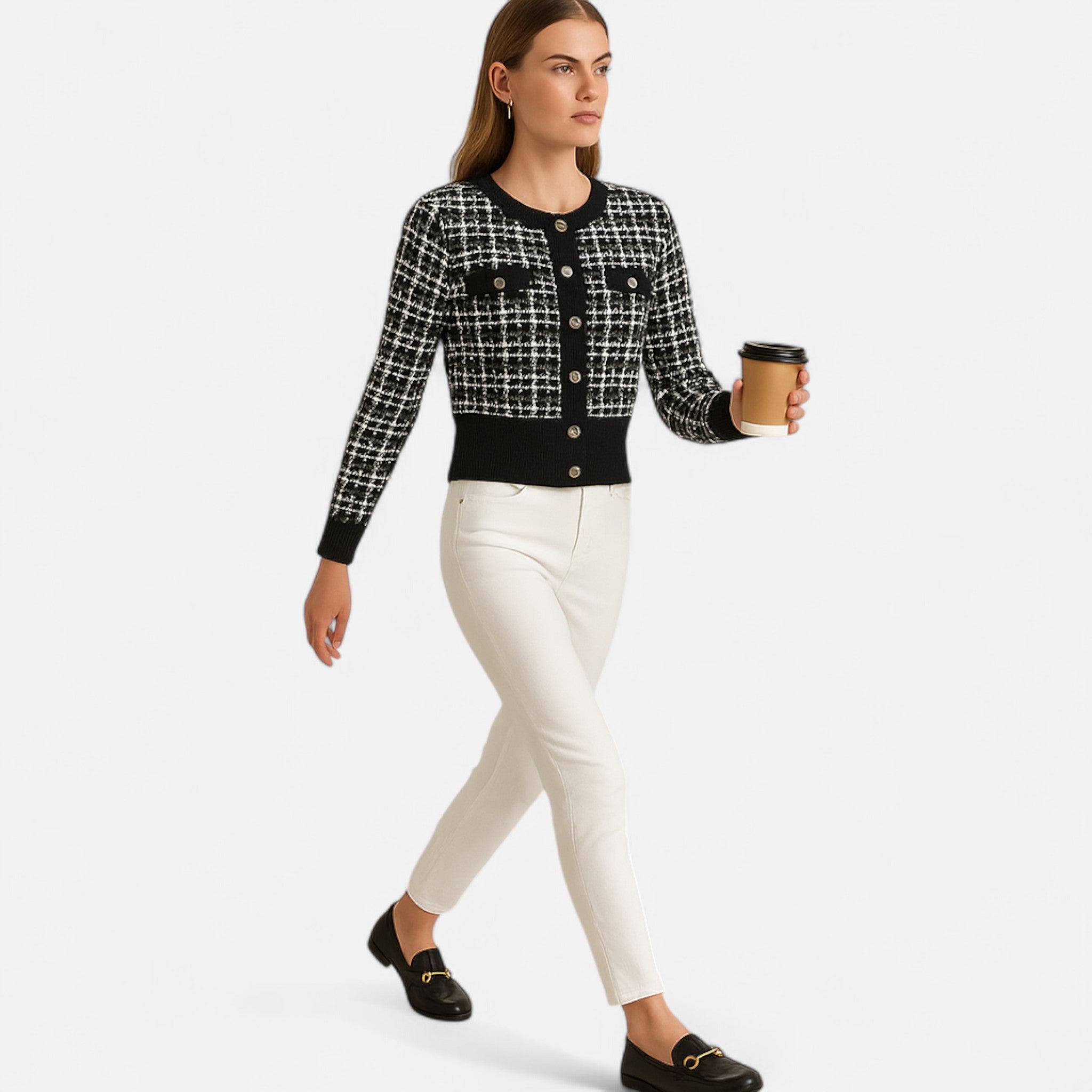 Etclair Mode | Women’s Heritage Plaid Button Cardigan