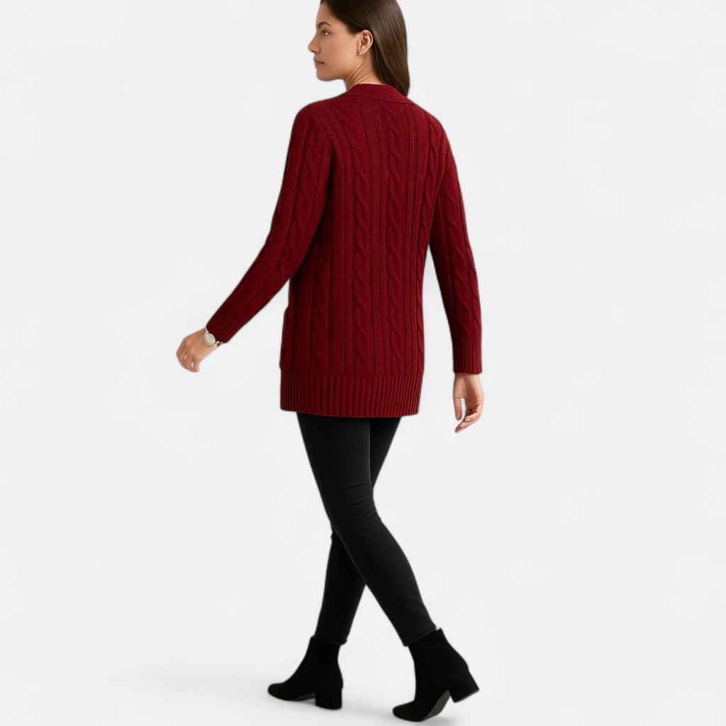 Etclair Mode | Women’s Vintage Cable Knit Cardigan