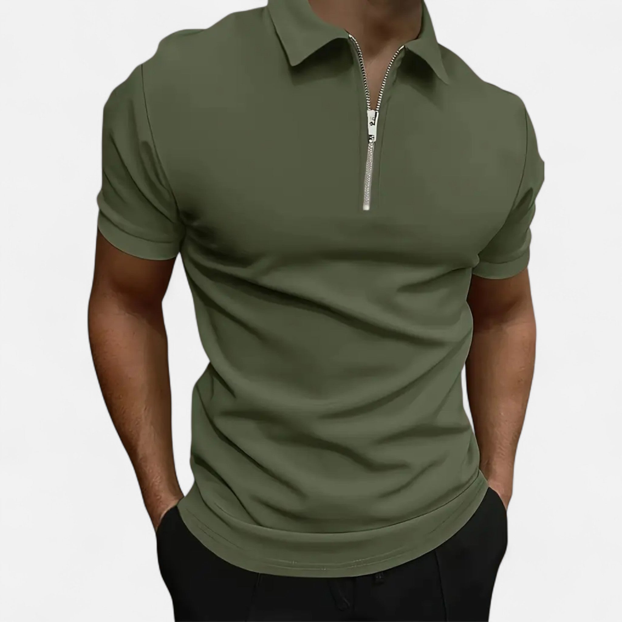 Etclair Mode | Men’s Summer Zipper Polo Shirt