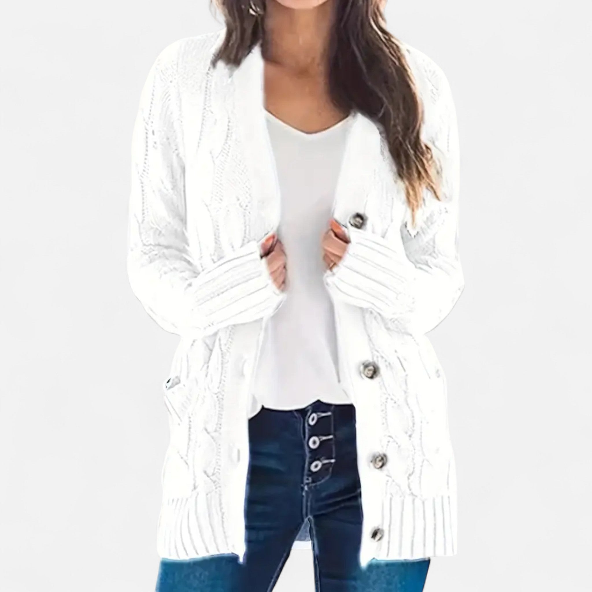 Etclair Mode | Women’s Vintage Cable Knit Cardigan