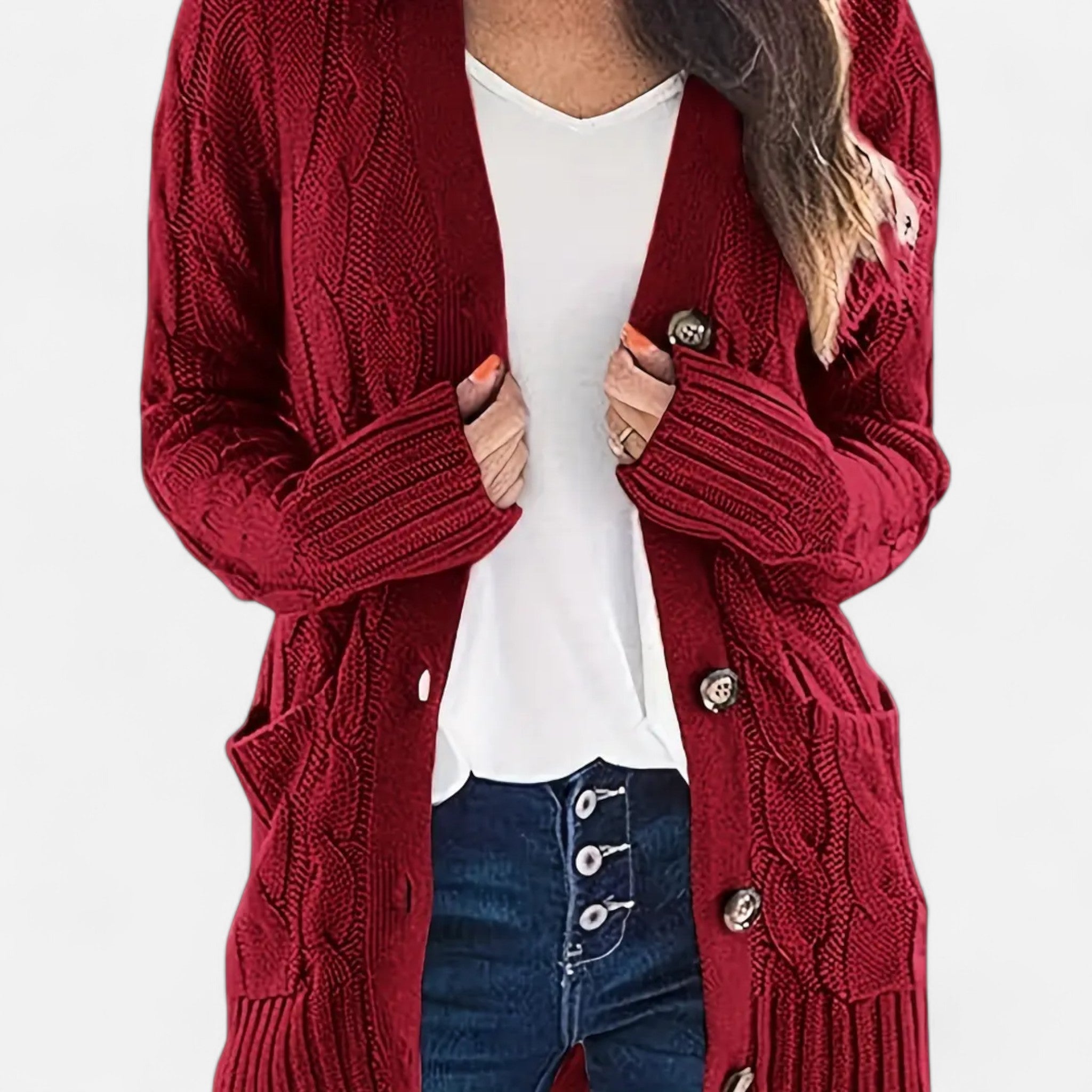 Etclair Mode | Women’s Vintage Cable Knit Cardigan