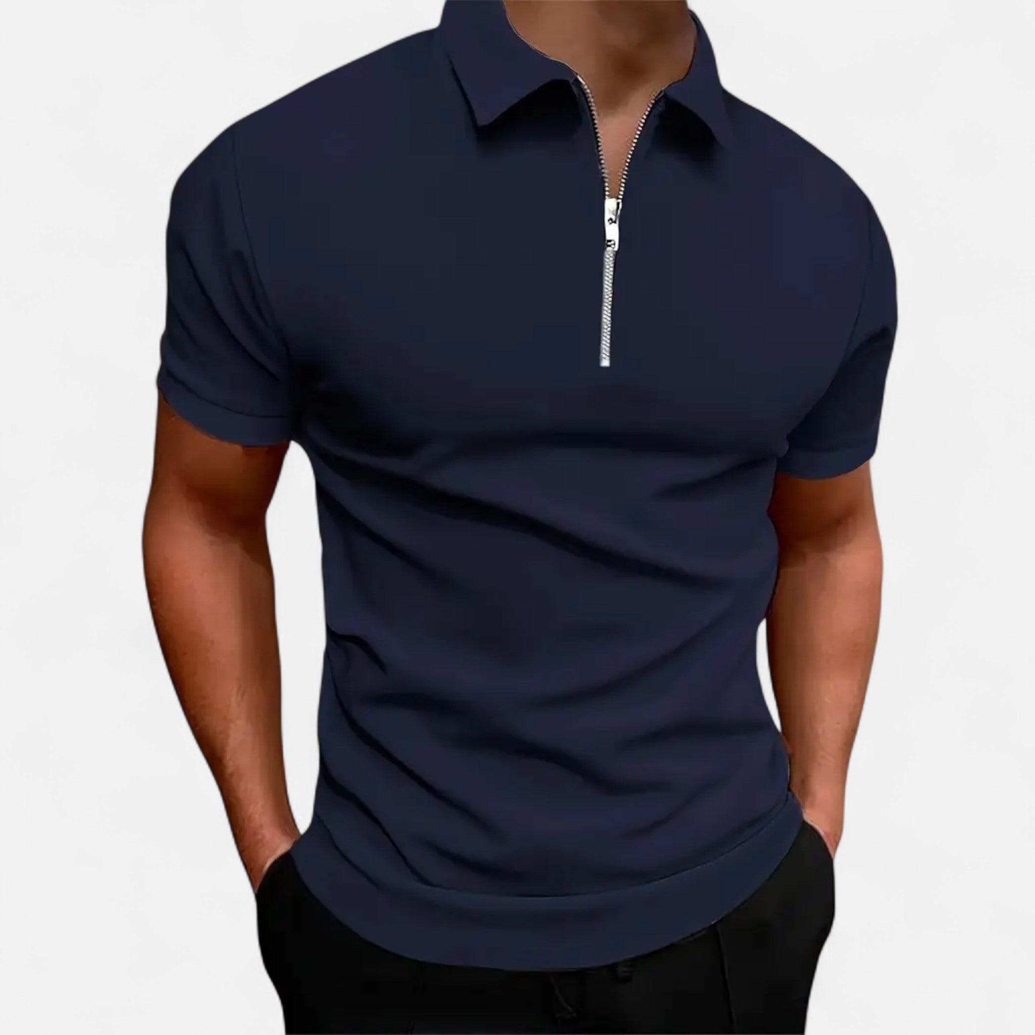 Etclair Mode | Men’s Summer Zipper Polo Shirt