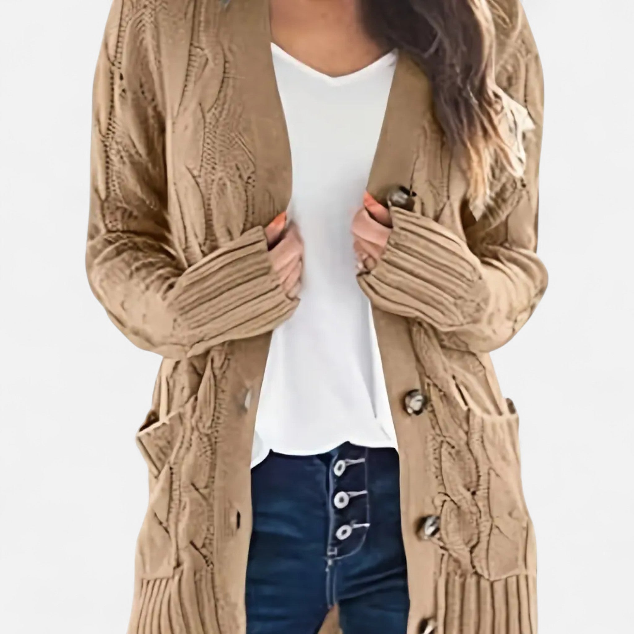 Etclair Mode | Women’s Vintage Cable Knit Cardigan