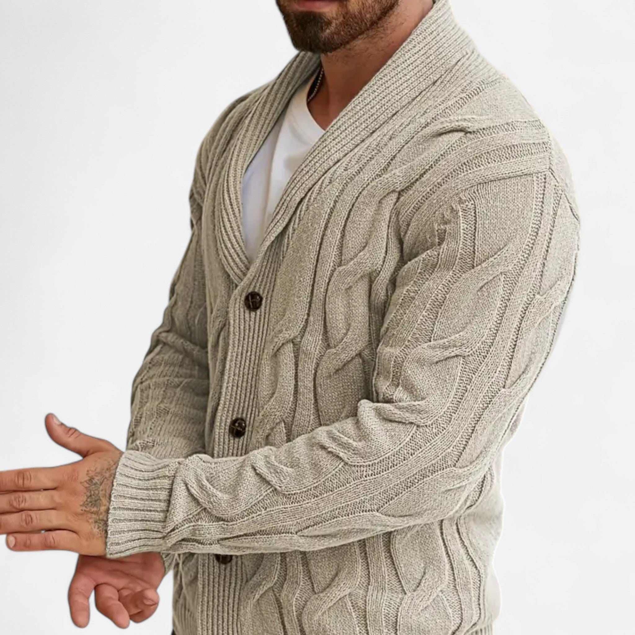 Etclair Mode | Men’s Graphic Lapel Cardigan Sweater