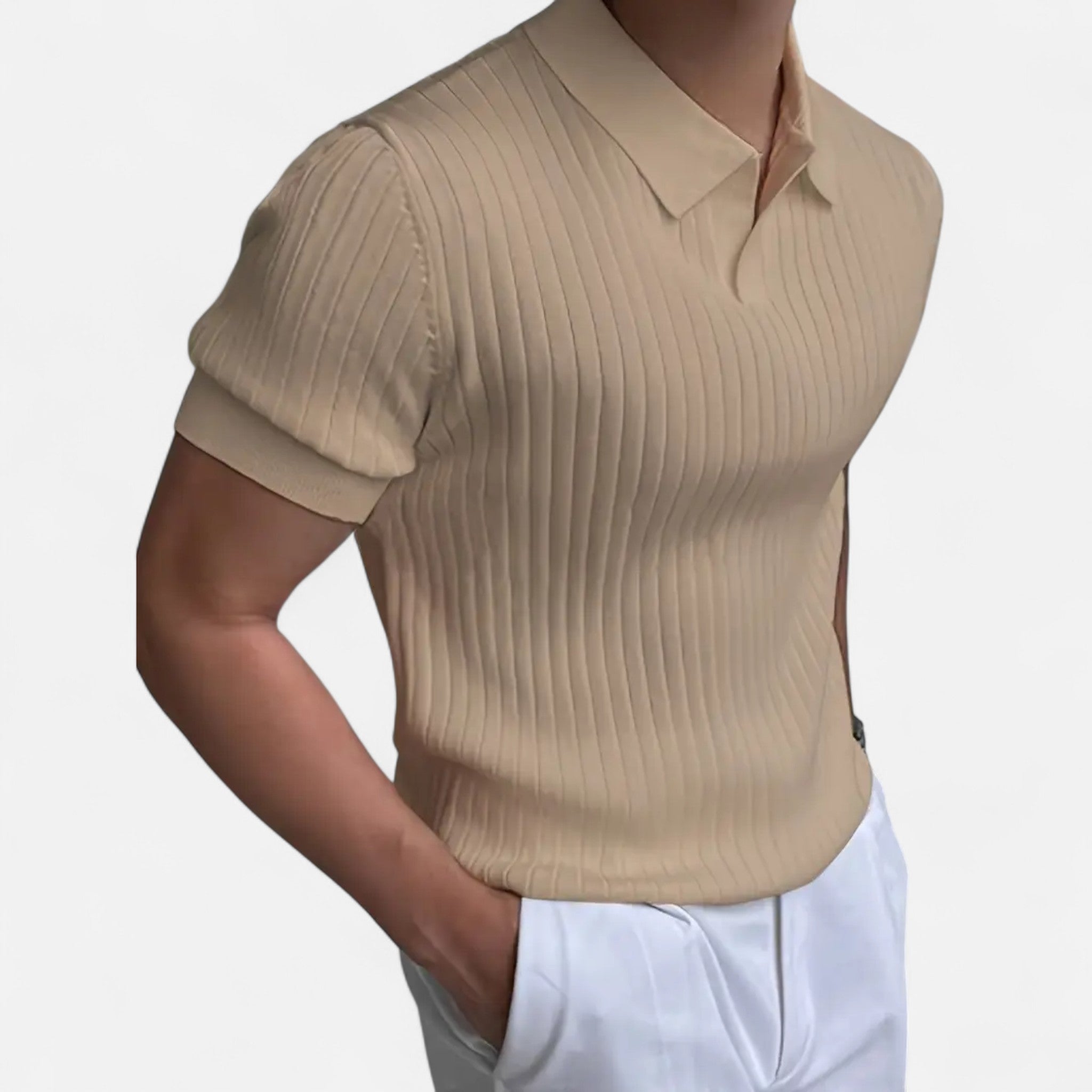 Etclair Mode | Men’s Ribbed Knit Polo Shirt