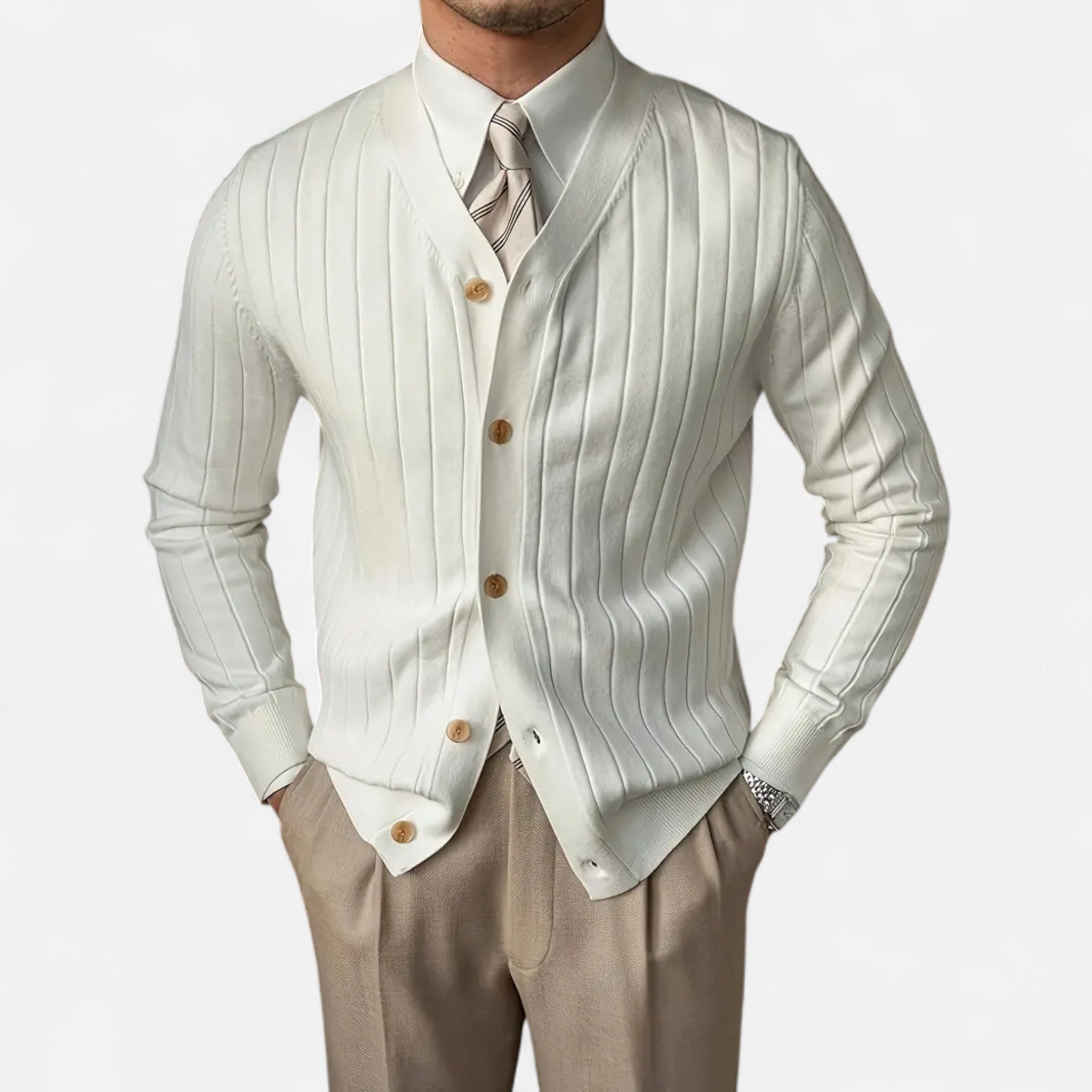 Etclair Mode | Men’s Classic Wool Button Cardigan