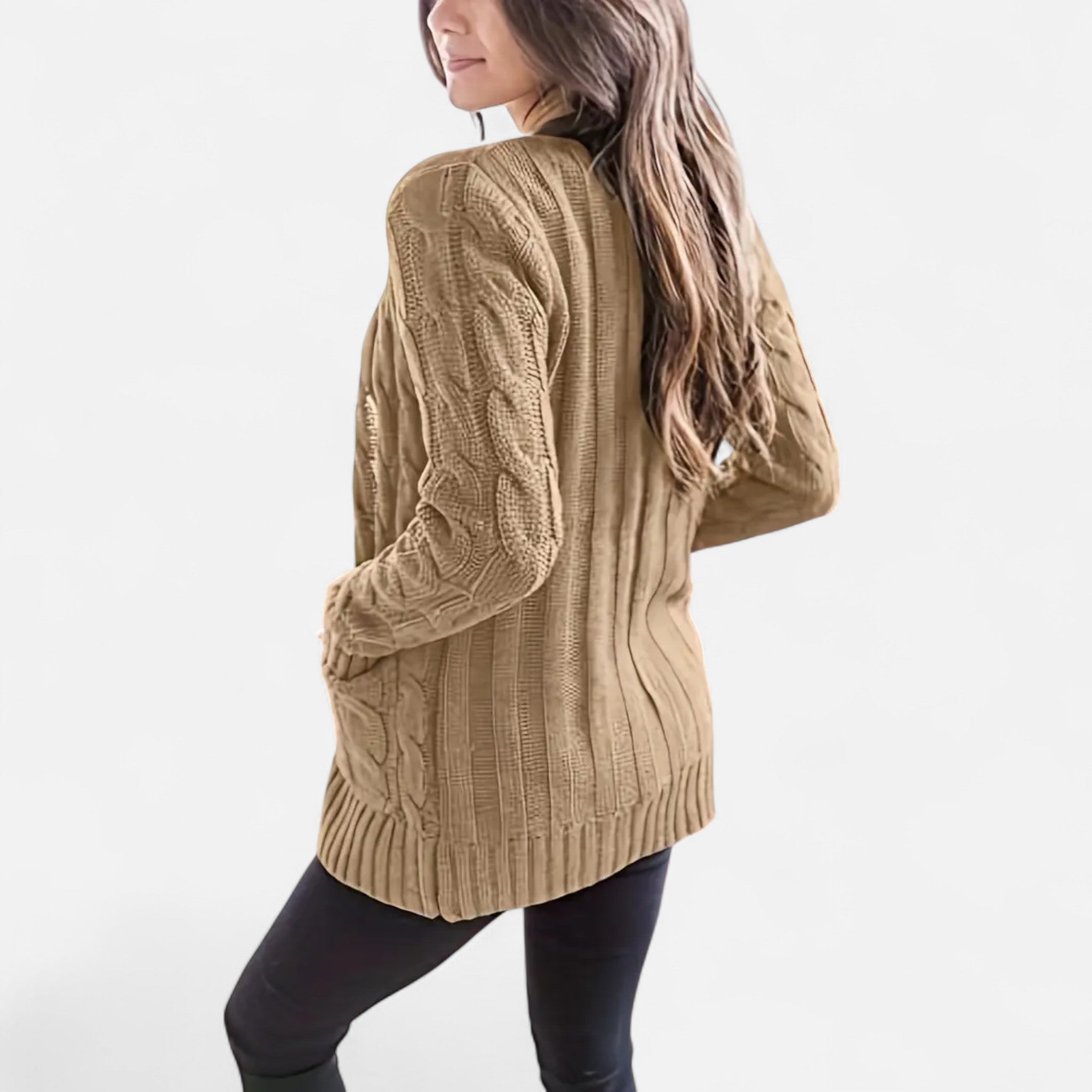 Etclair Mode | Women’s Vintage Cable Knit Cardigan