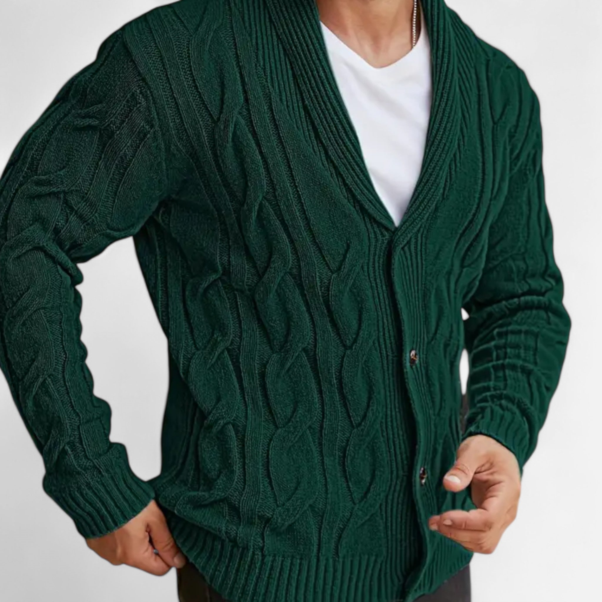 Etclair Mode | Men’s Graphic Lapel Cardigan Sweater