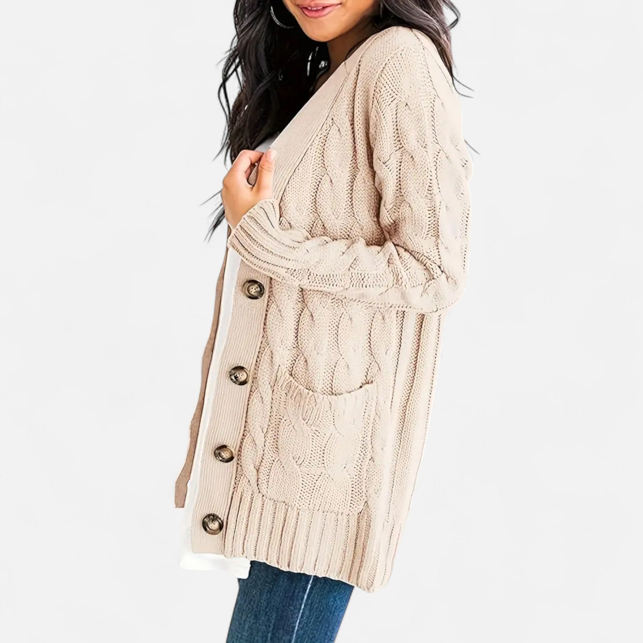 Etclair Mode | Women’s Vintage Cable Knit Cardigan